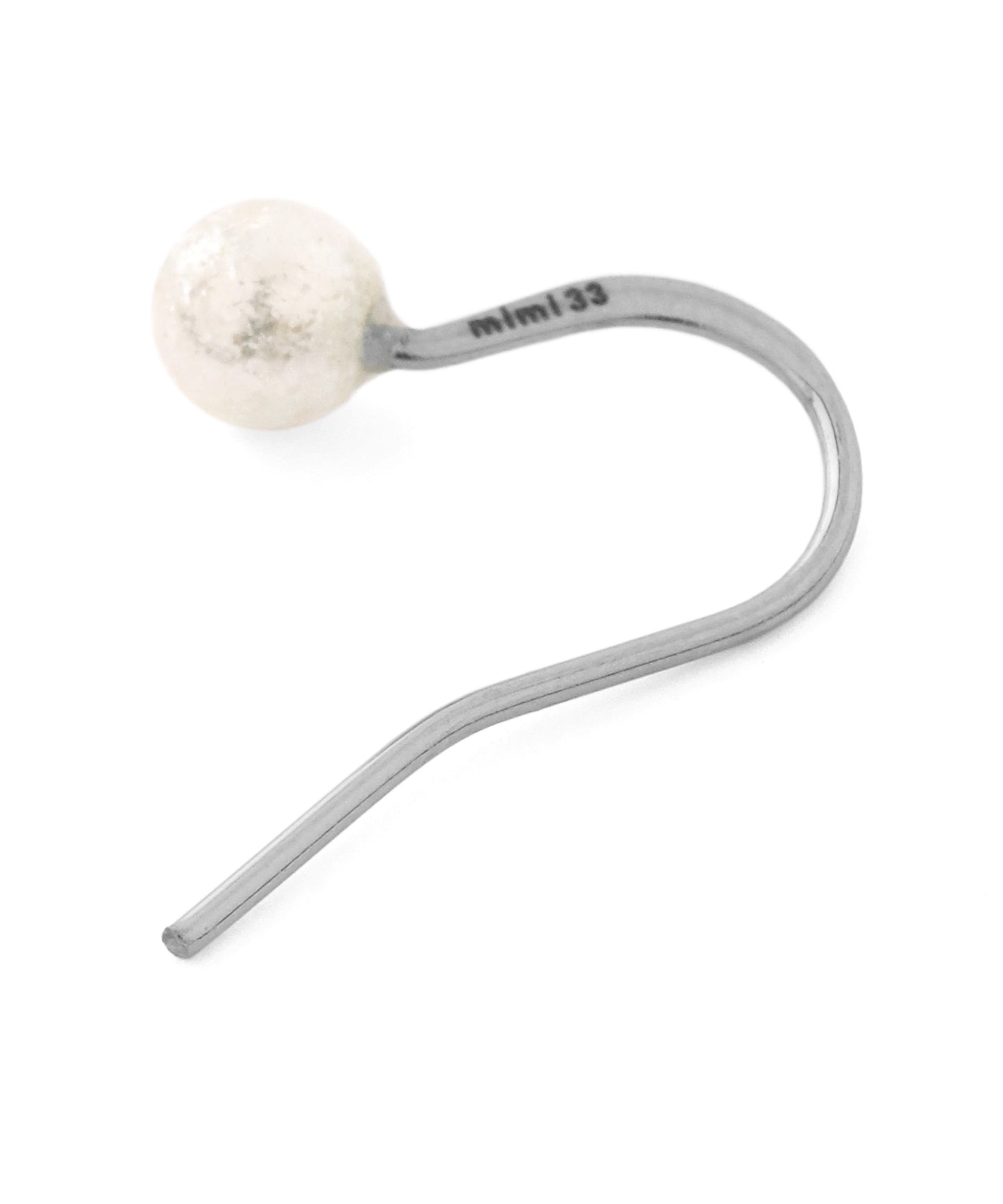 Shiny Pearl Hook Earrings [Stainless Steel]