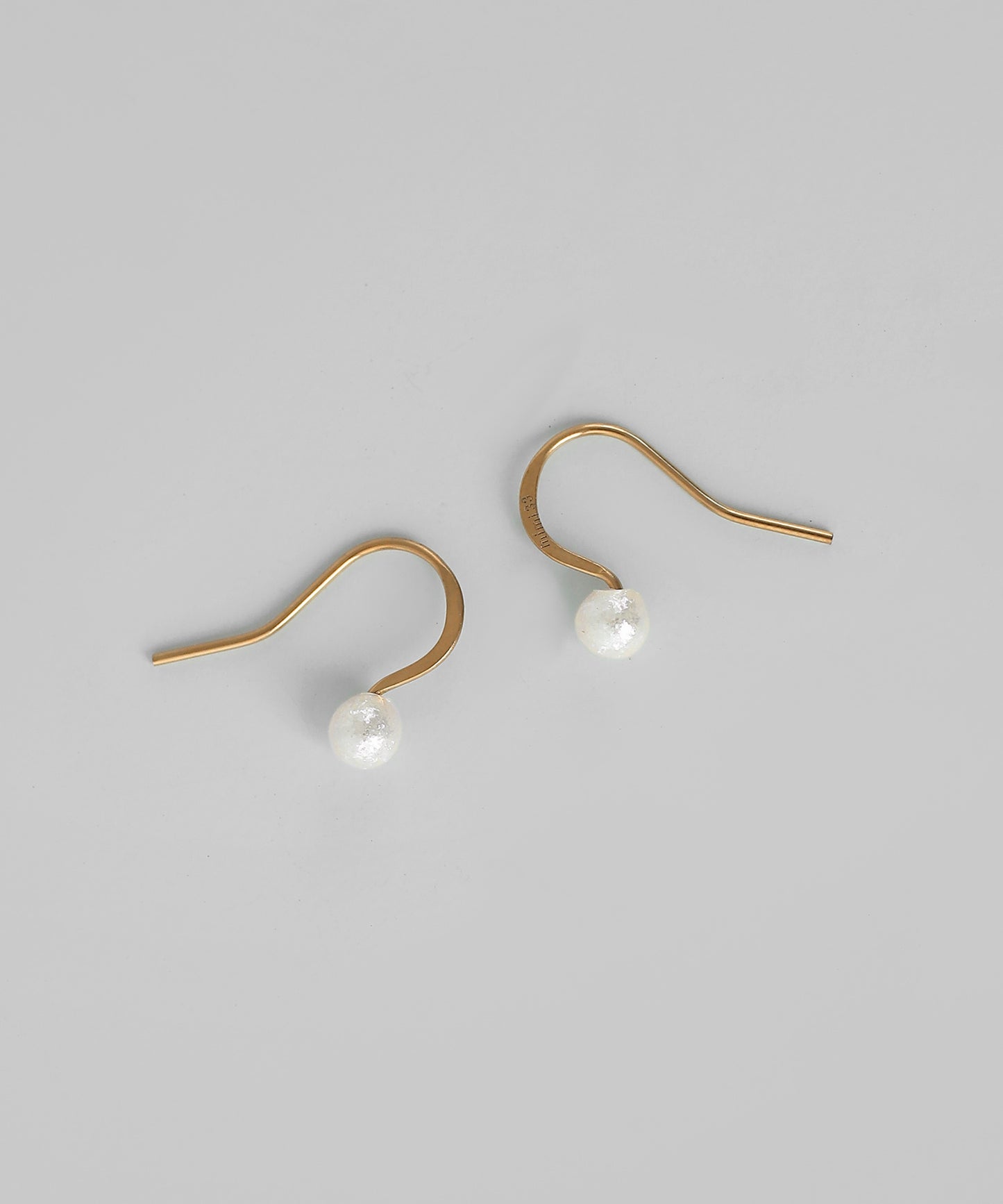 Shiny Pearl Hook Earrings [Stainless Steel]