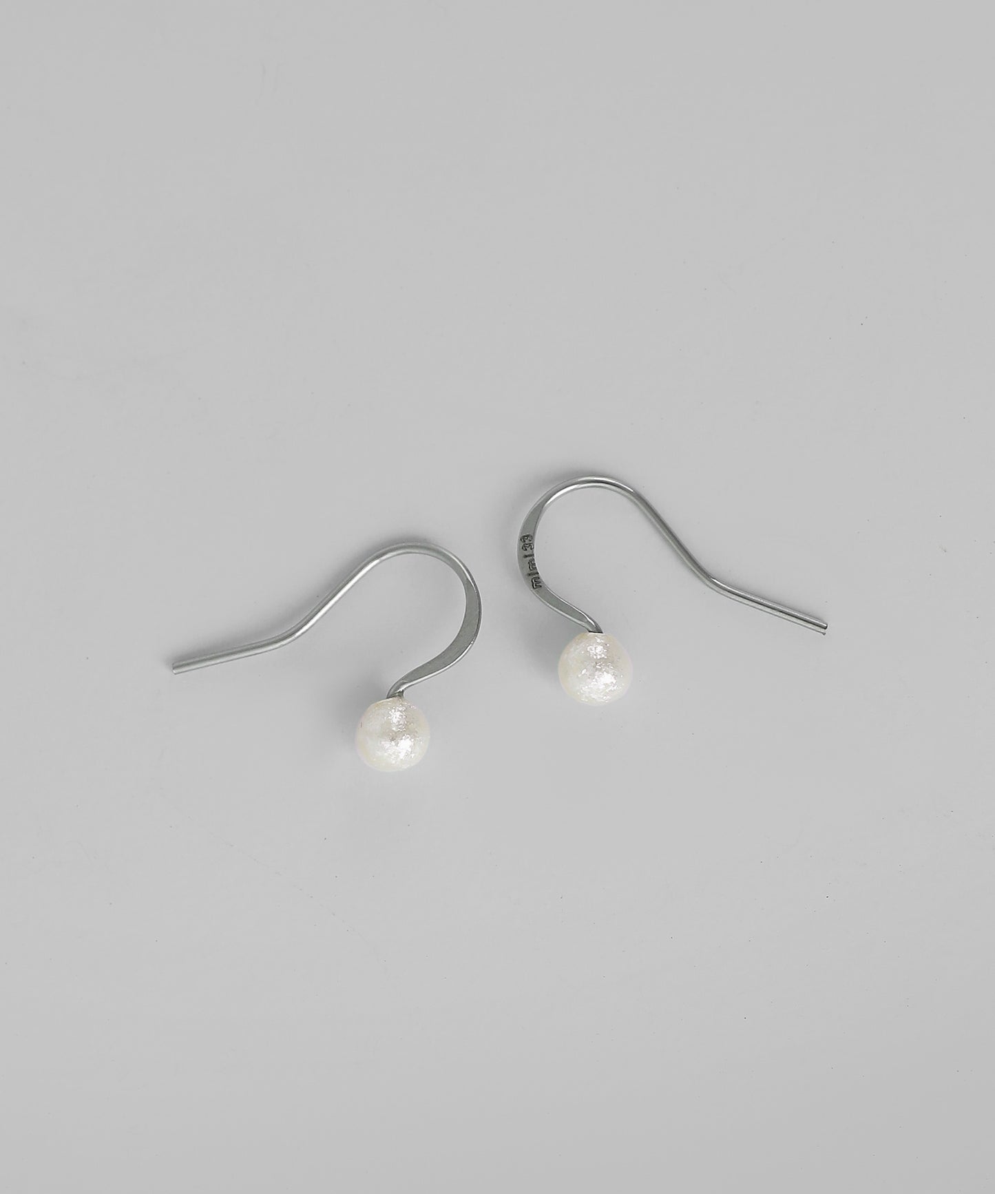 Shiny Pearl Hook Earrings [Stainless Steel]