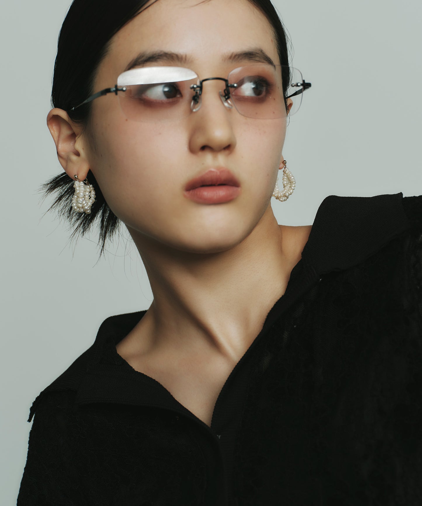 Freshwater Pearl Hoop Earrings [Stainless Steel]