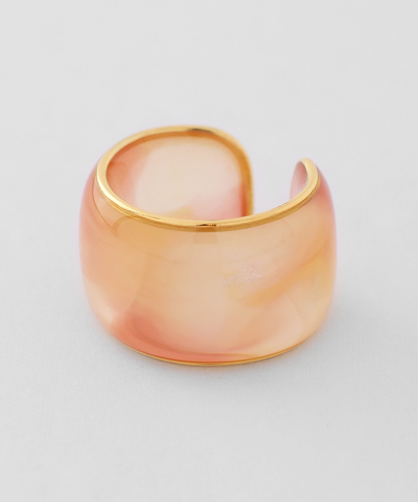 Clear Color Wide Ear Cuff [Apricot]