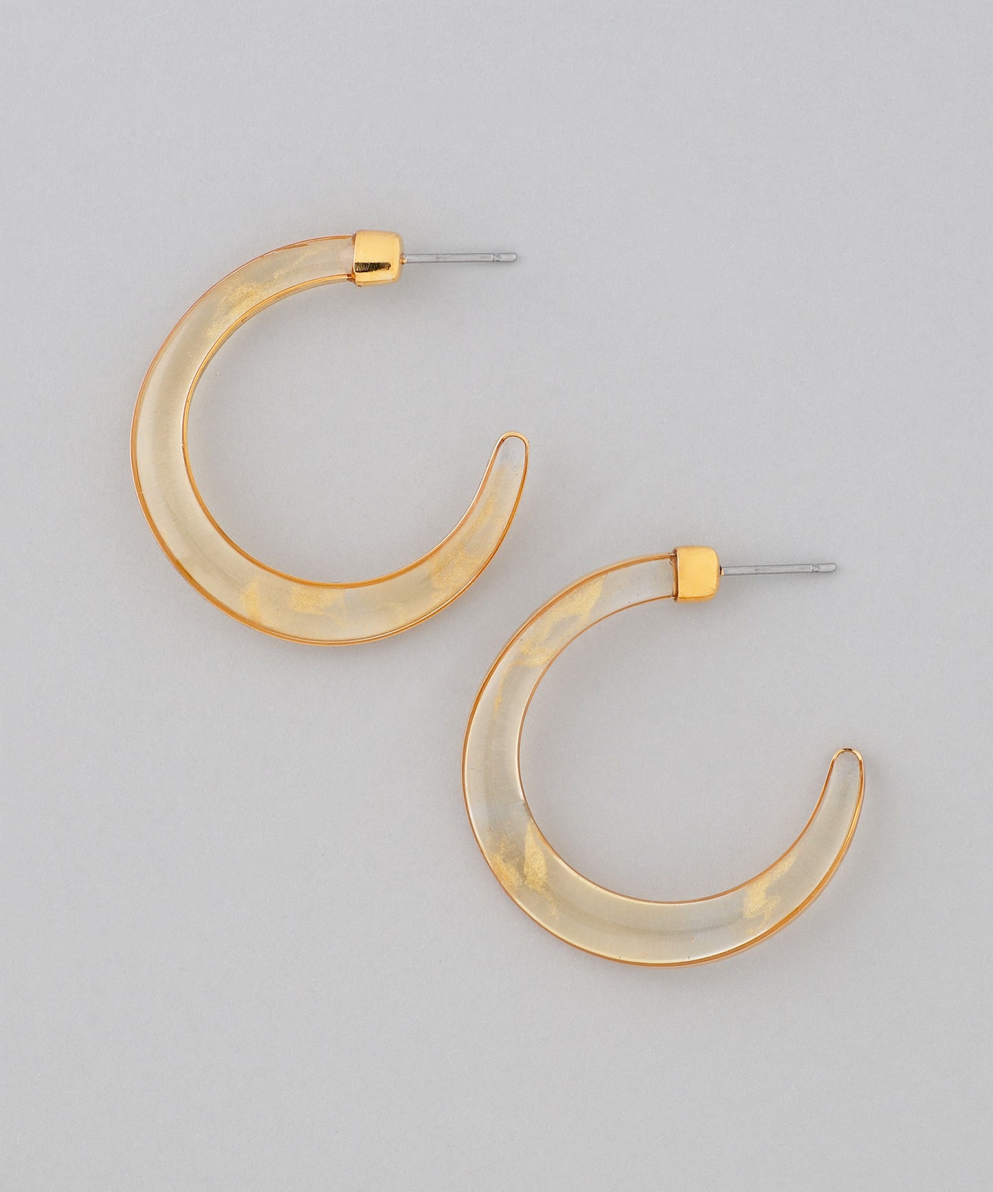 Clear Color Hoop Earrings [S] [Apricot]