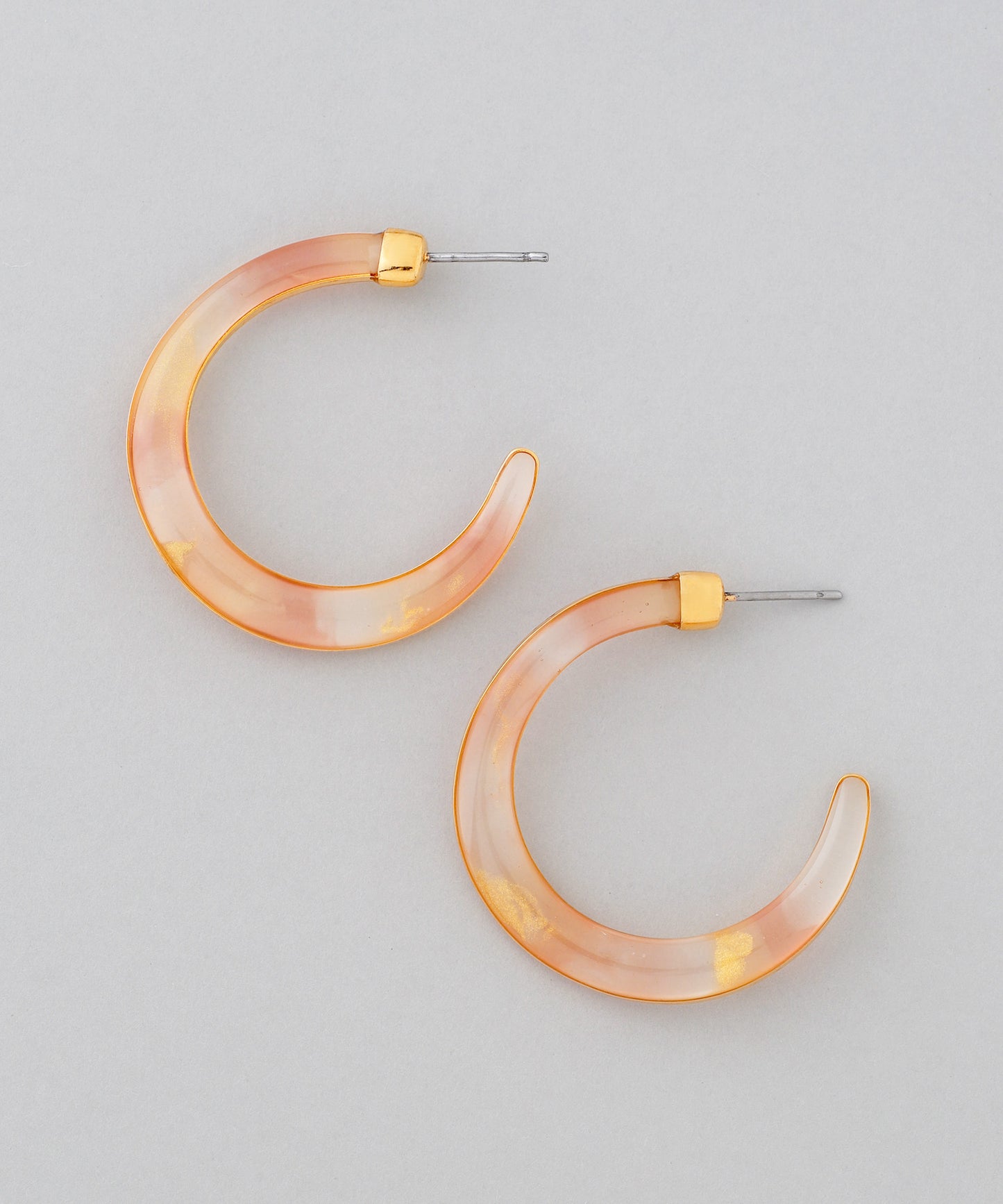 Clear Color Hoop Earrings [S] [Apricot]