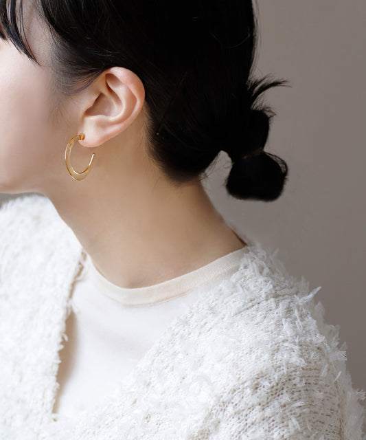 【Novelty Fair】Clear Color Hoop Earrings [S] [Apricot]