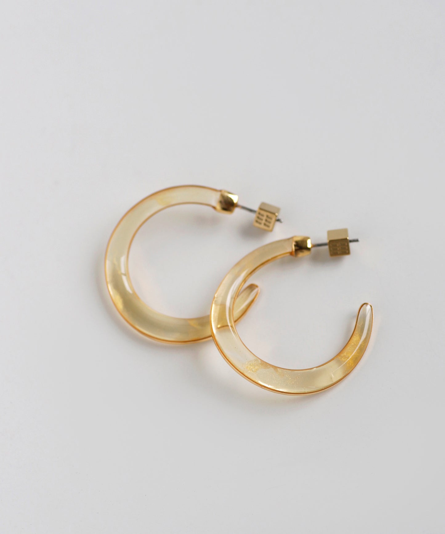 Clear Color Hoop Earrings [S] [Apricot]