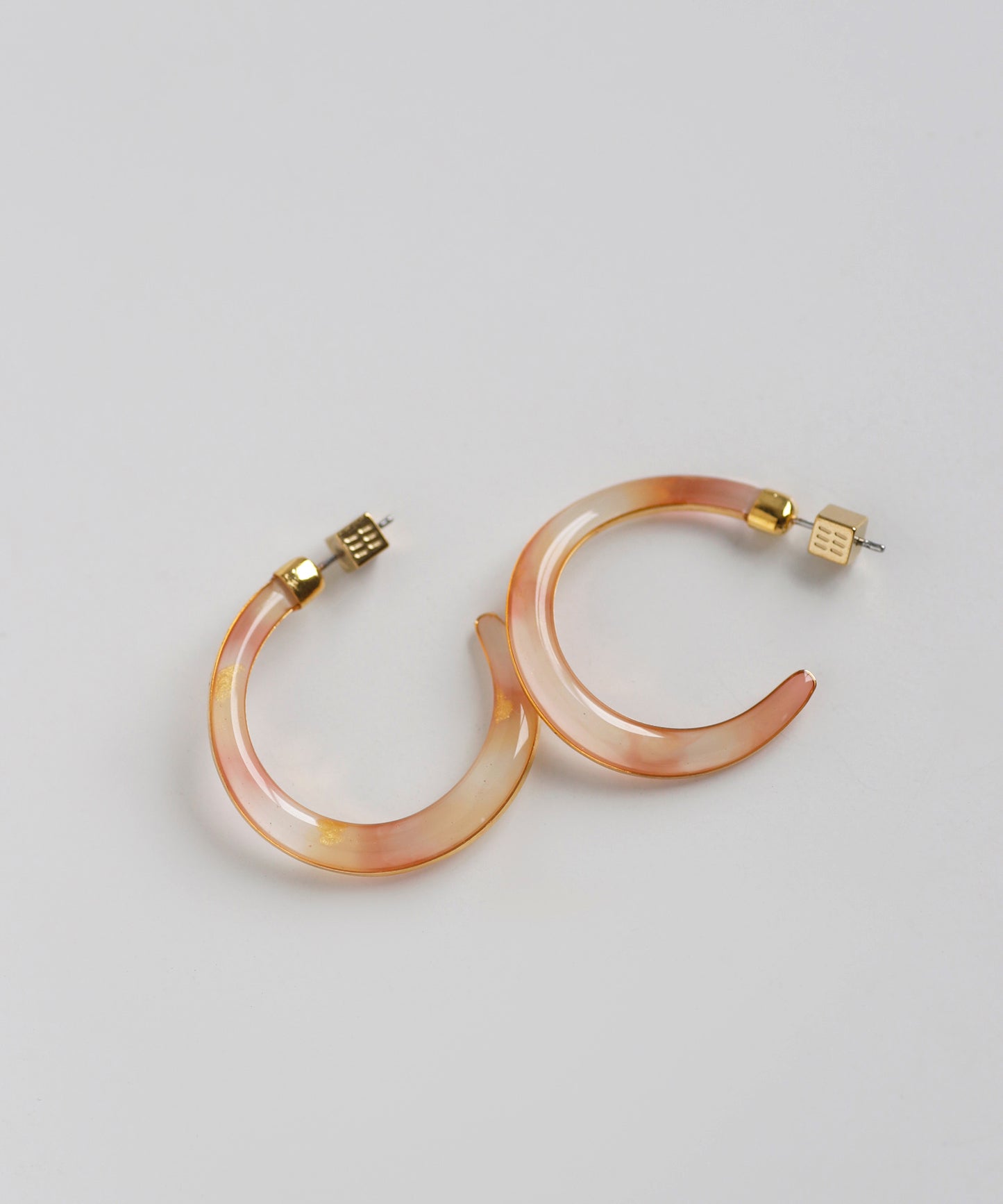 Clear Color Hoop Earrings [S] [Apricot]