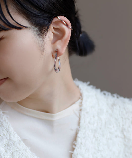 【Novelty Fair】Clear Color Hoop Earrings [M] [Apricot]