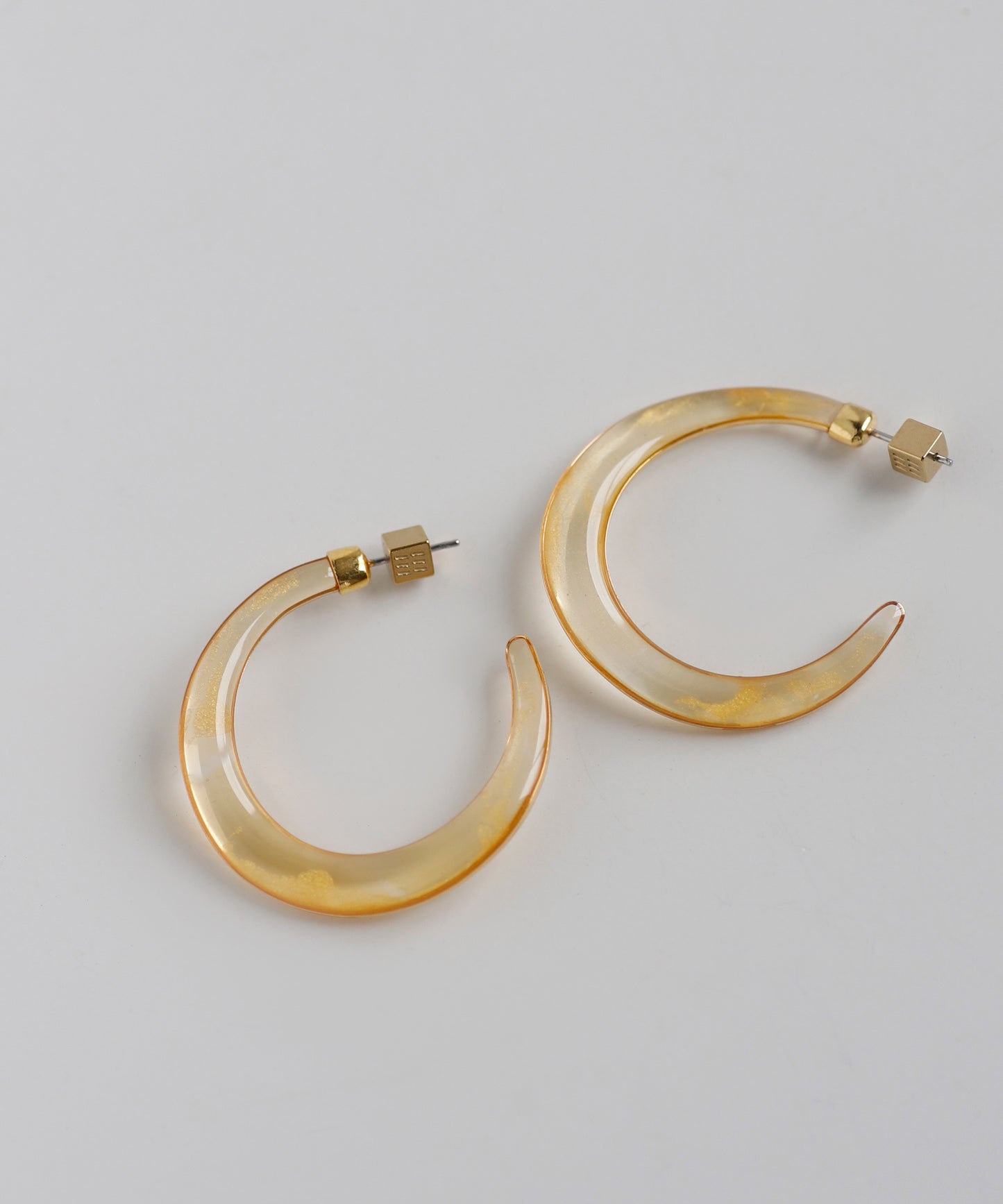 Clear Color Hoop Earrings [M] [Apricot]