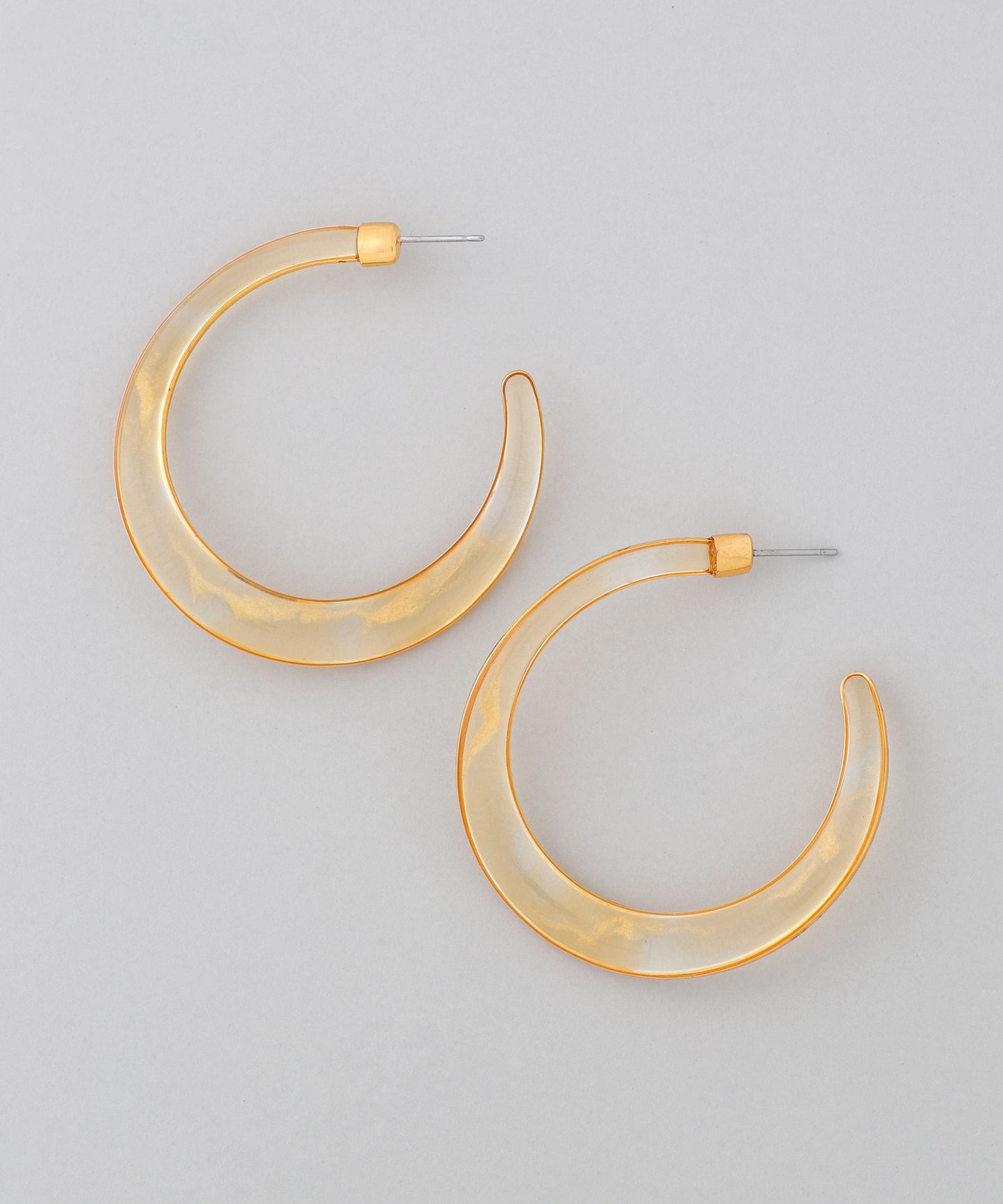 Clear Color Hoop Earrings [L] [Apricot]