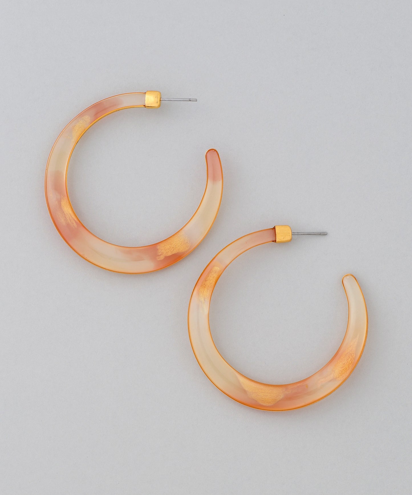 Clear Color Hoop Earrings [L] [Apricot]