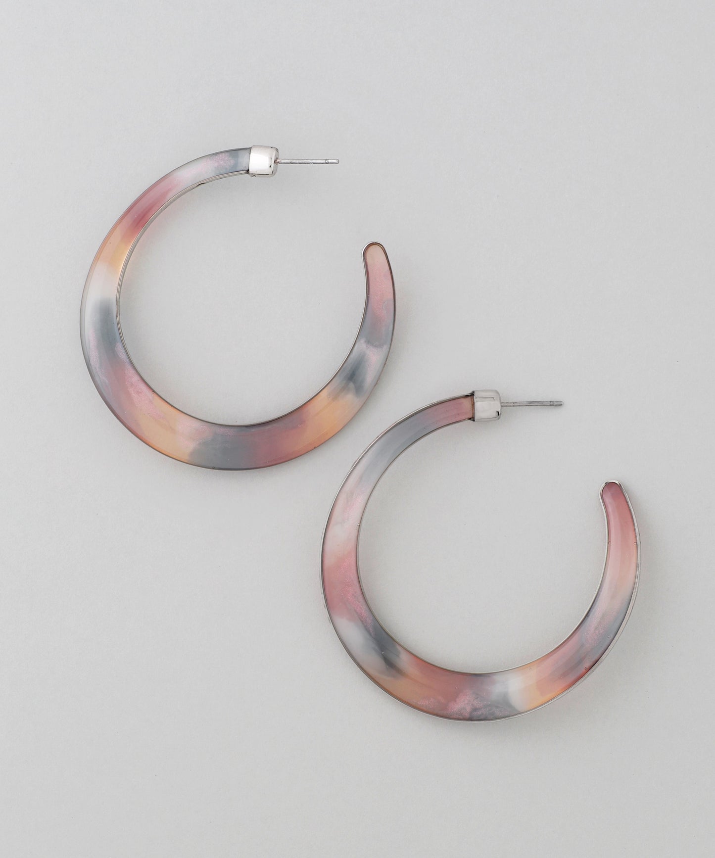 Clear Color Hoop Earrings [L] [Apricot]