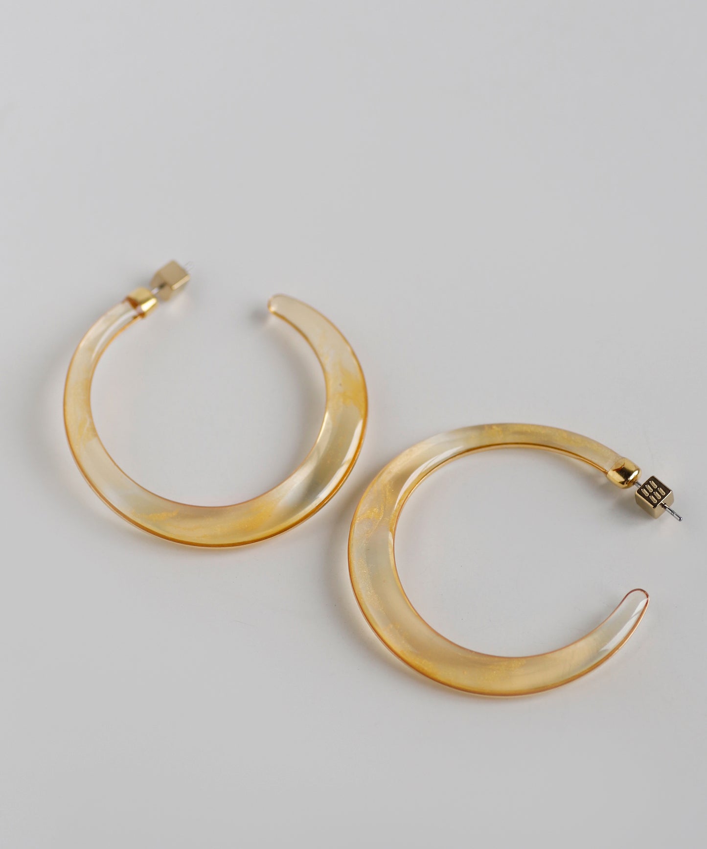 Clear Color Hoop Earrings [L] [Apricot]