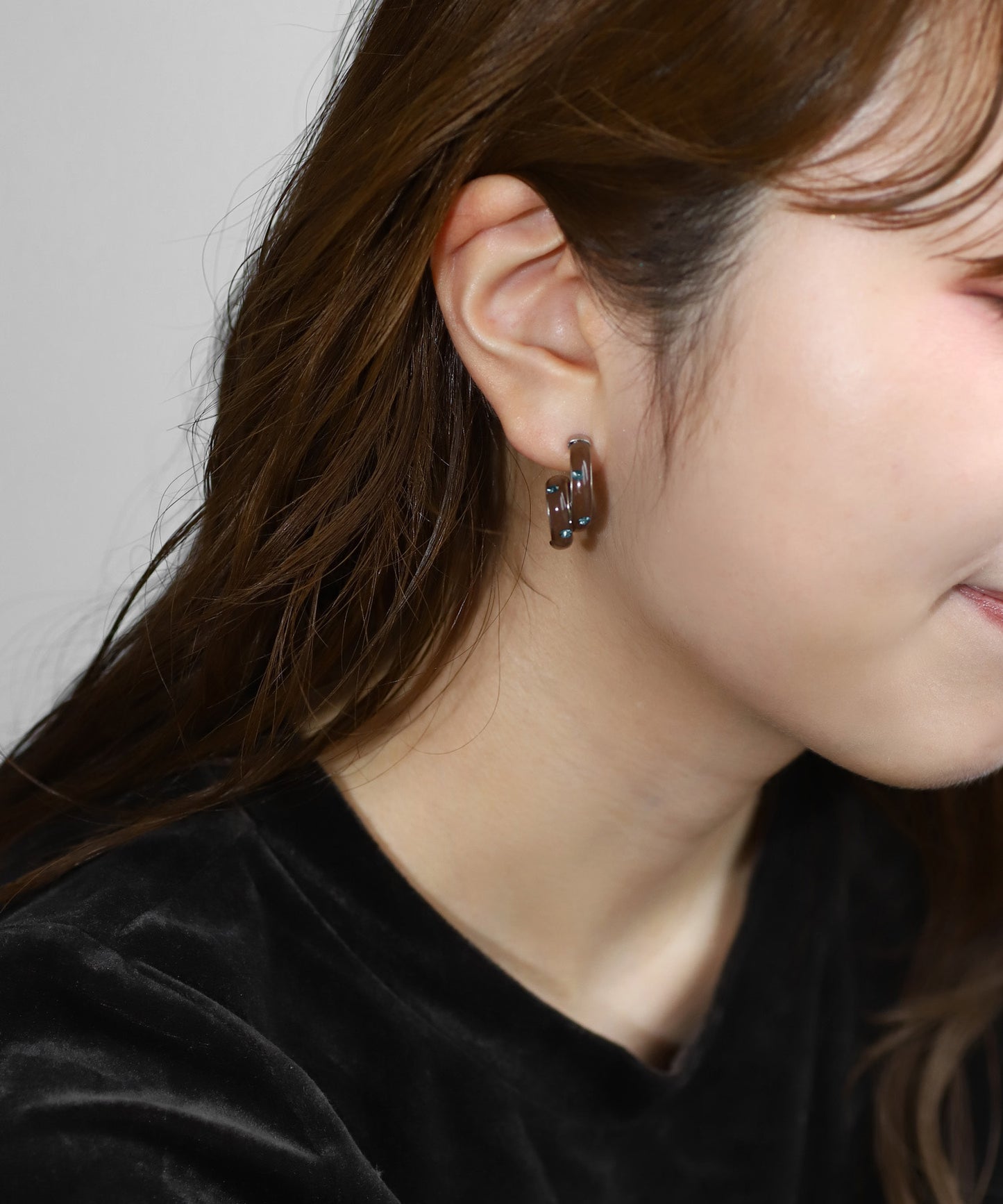 Color Bijou Loop Line Earrings