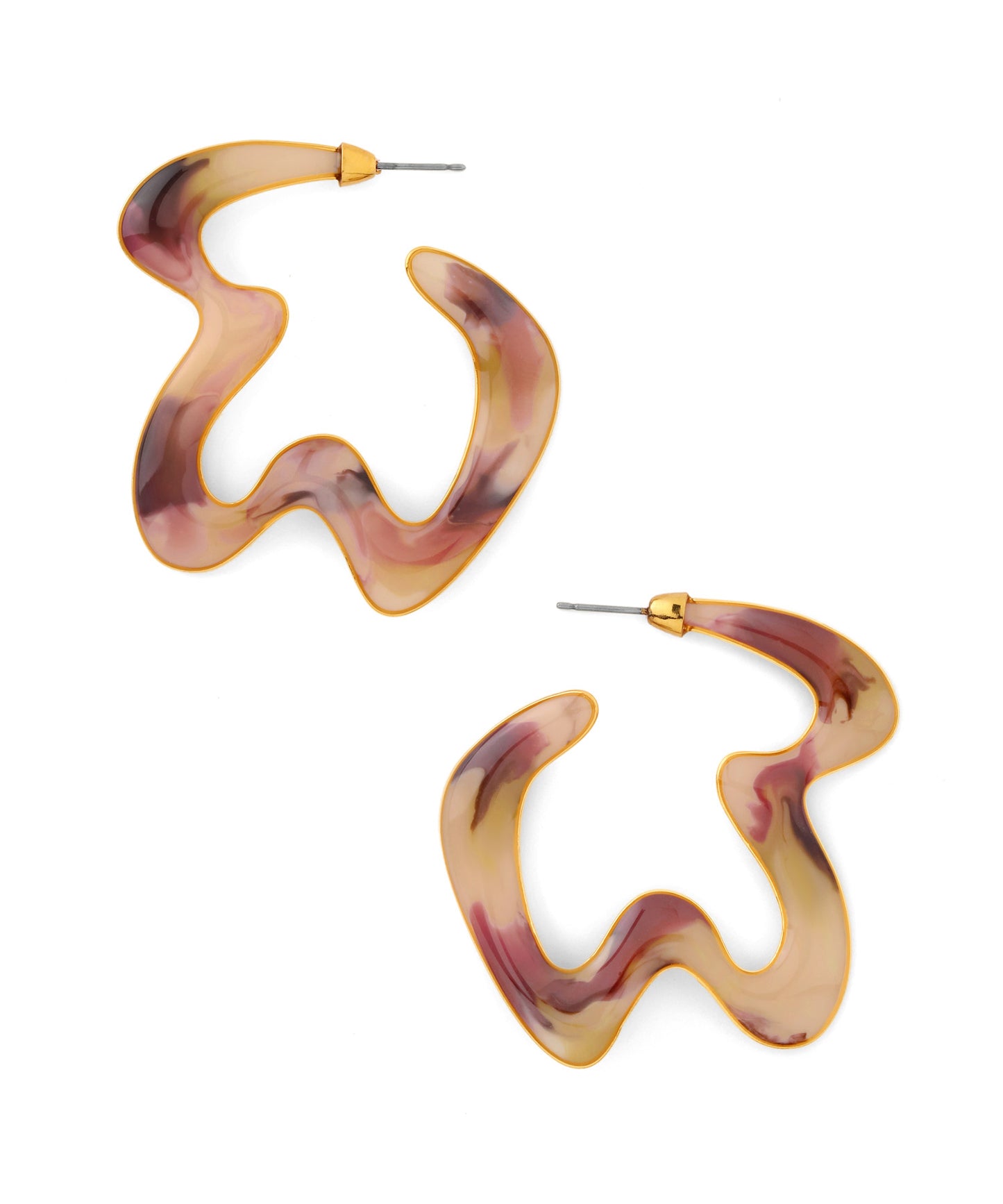 Marble Nuance Hoop Earrings