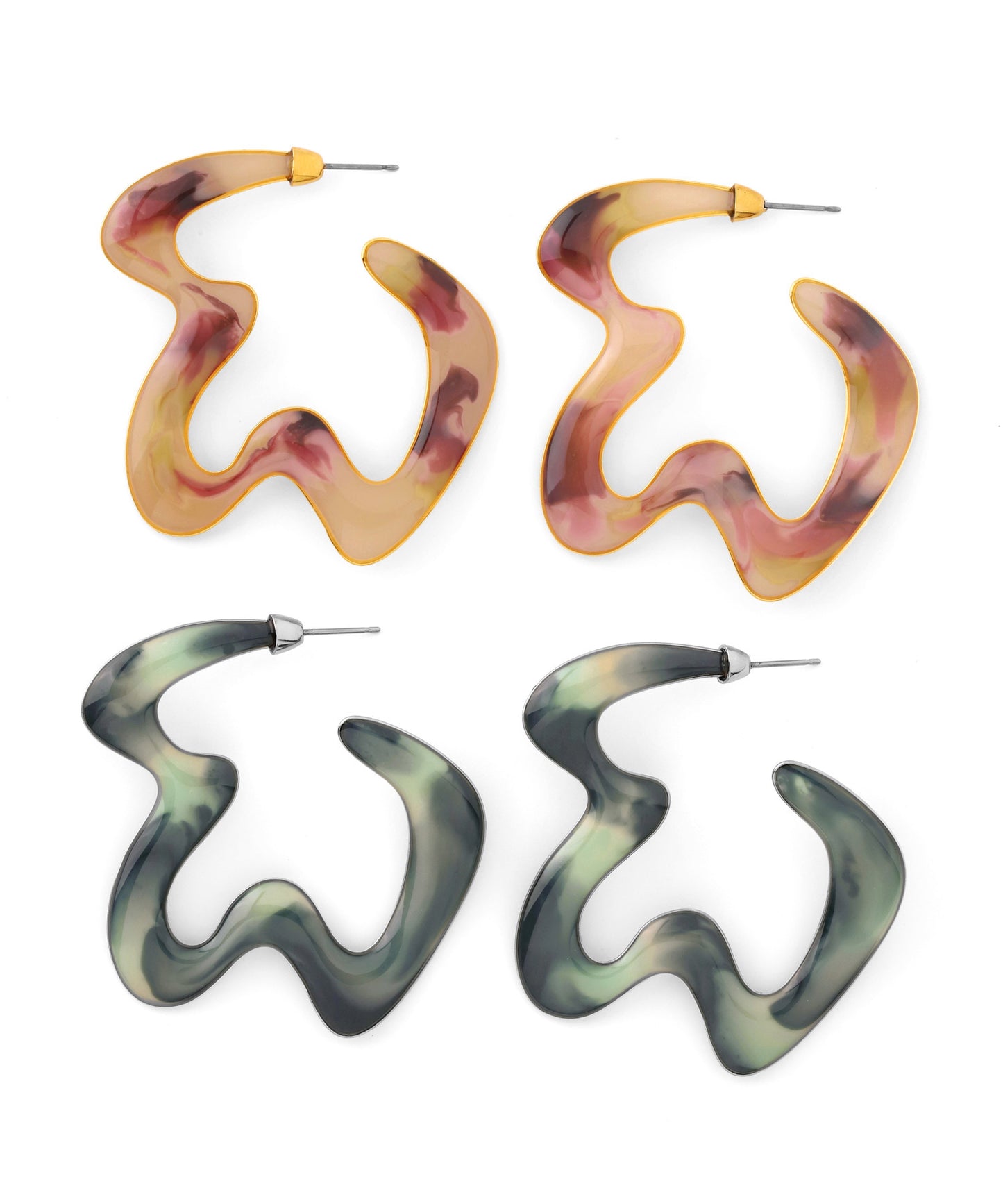 Marble Nuance Hoop Earrings