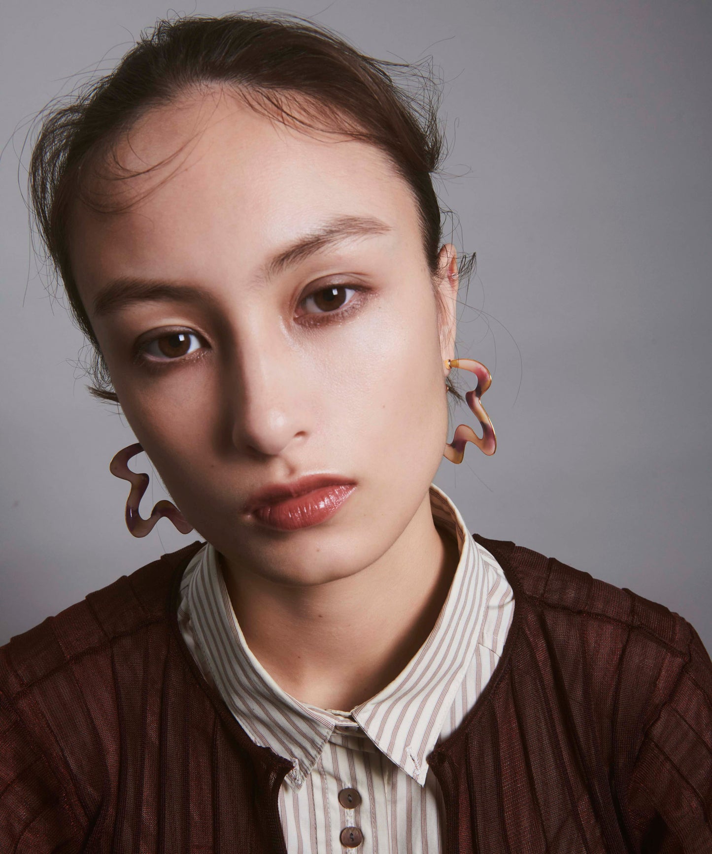 Marble Nuance Hoop Earrings