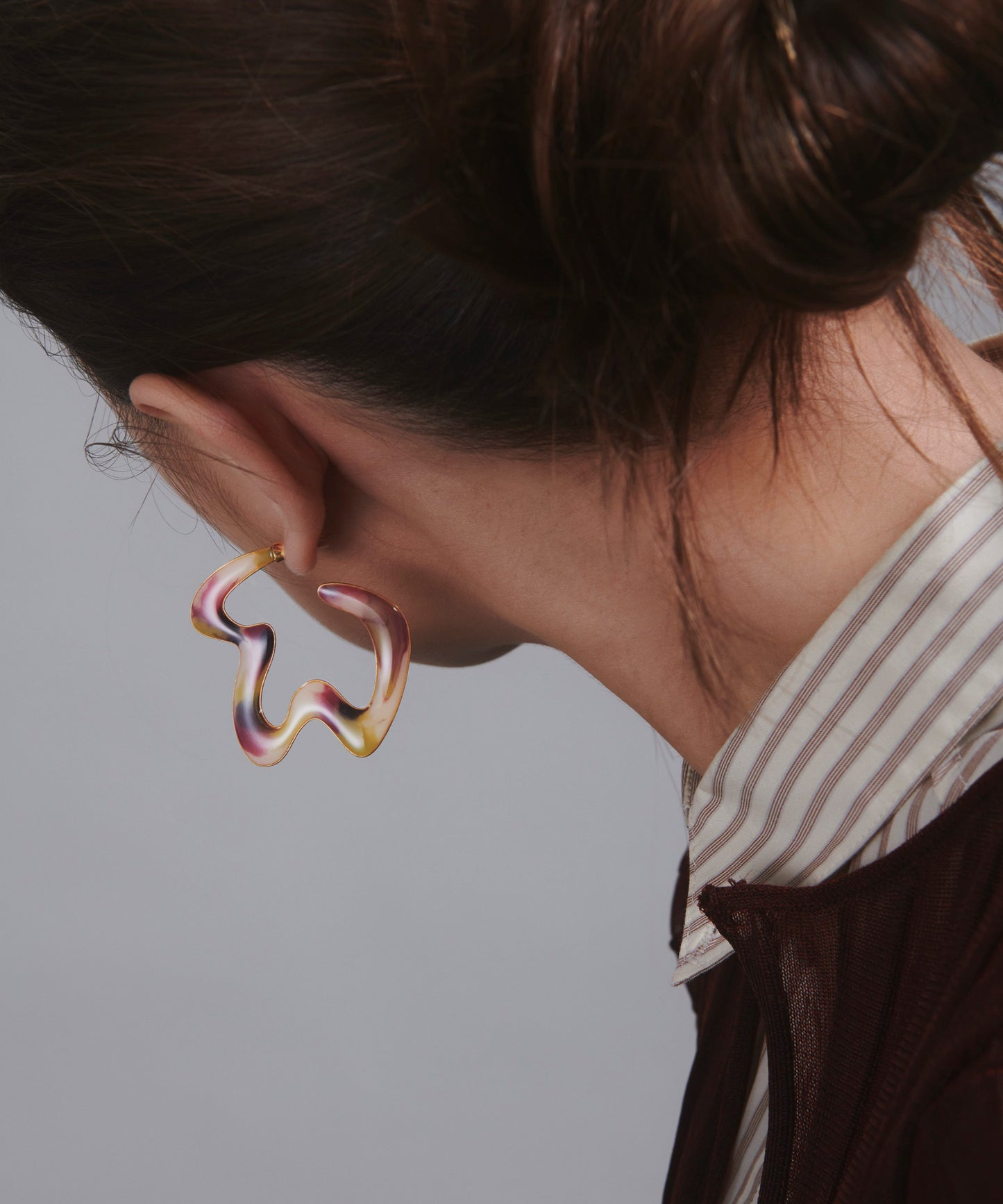 Marble Nuance Hoop Earrings