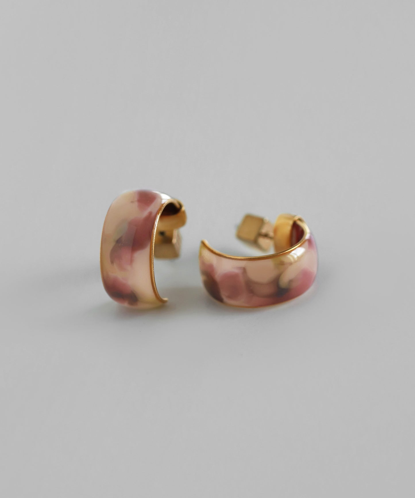 Marble Hoop Earrings