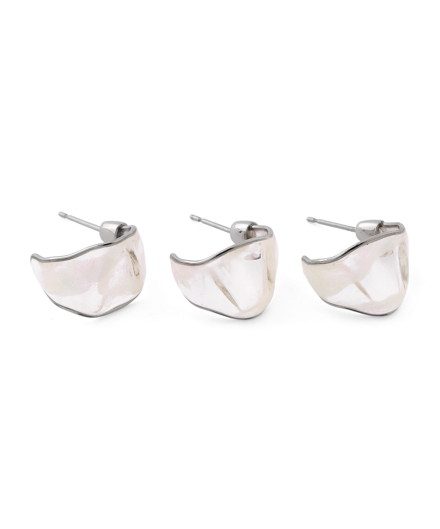 Clear Color Wide Hoop Earrings
