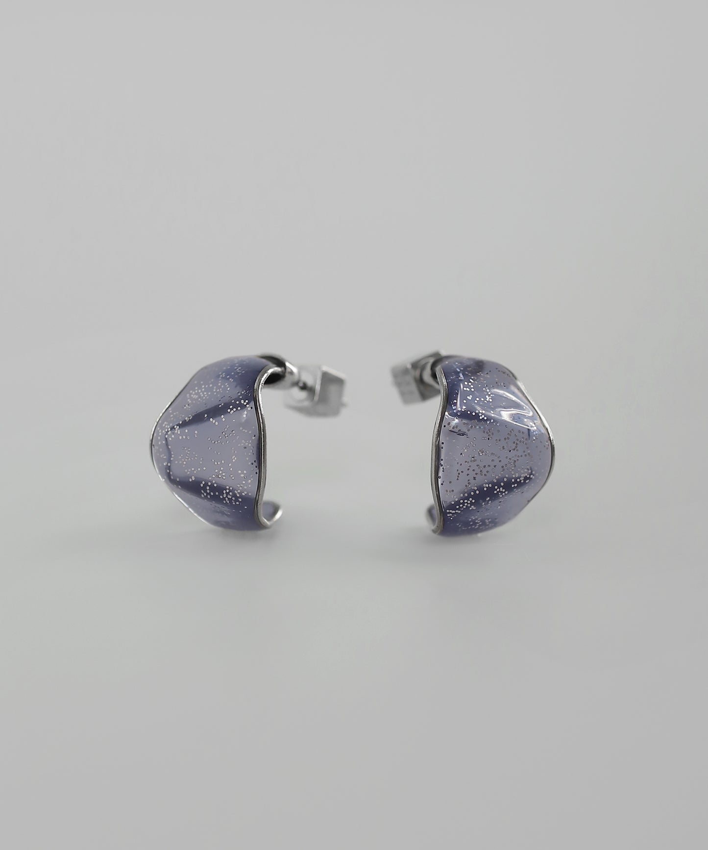 Clear Color Wide Hoop Earrings