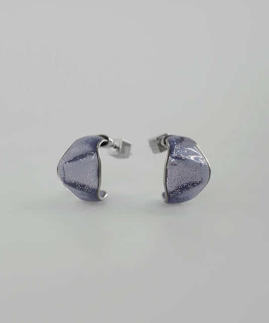 Clear Color Wide Hoop Earrings