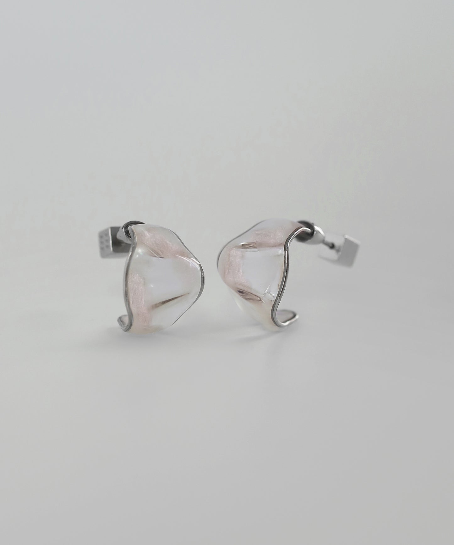 Clear Color Wide Hoop Earrings