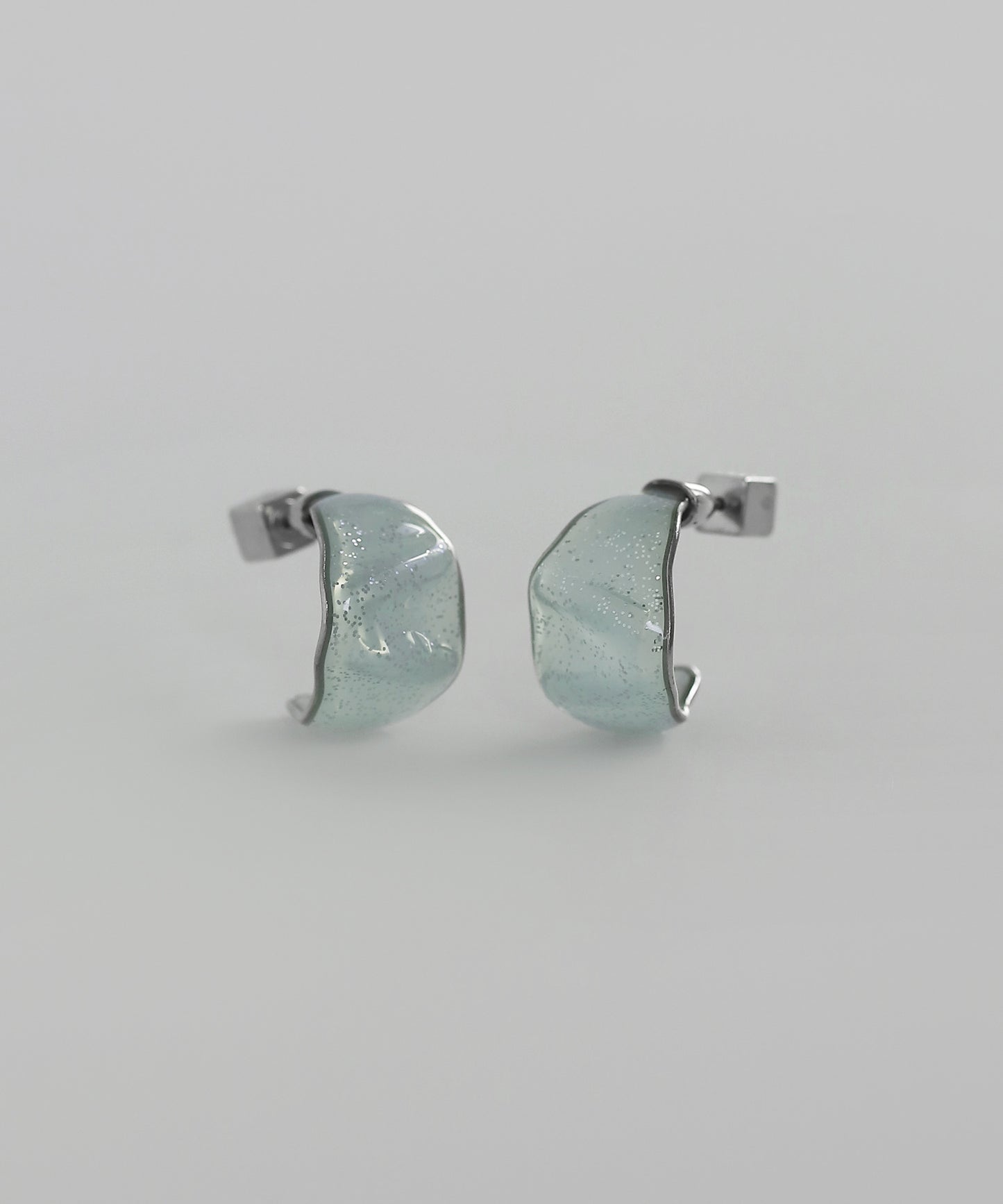 Clear Color Wide Hoop Earrings