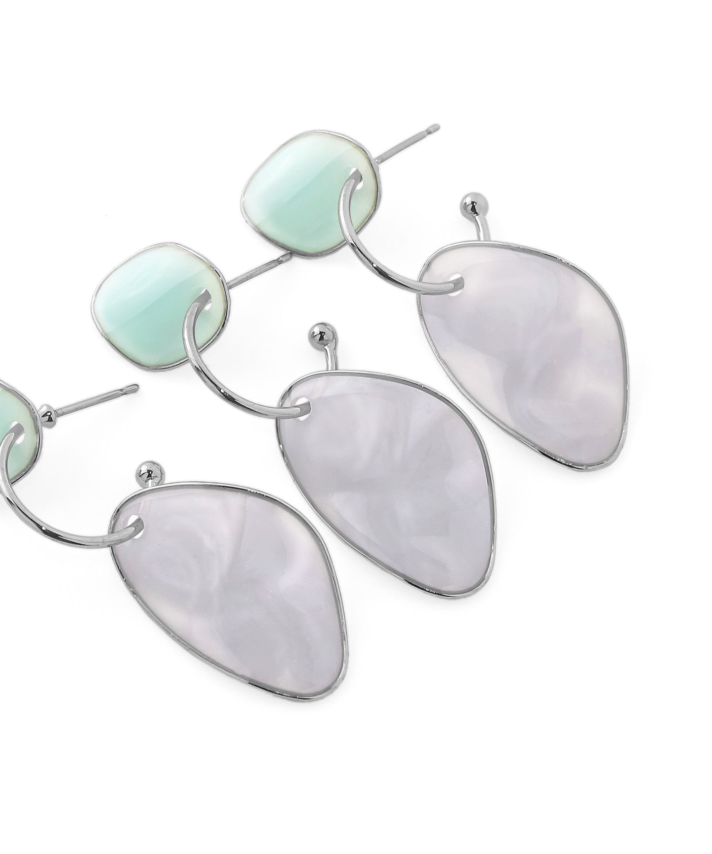 Marble Plate Hoop Earrings