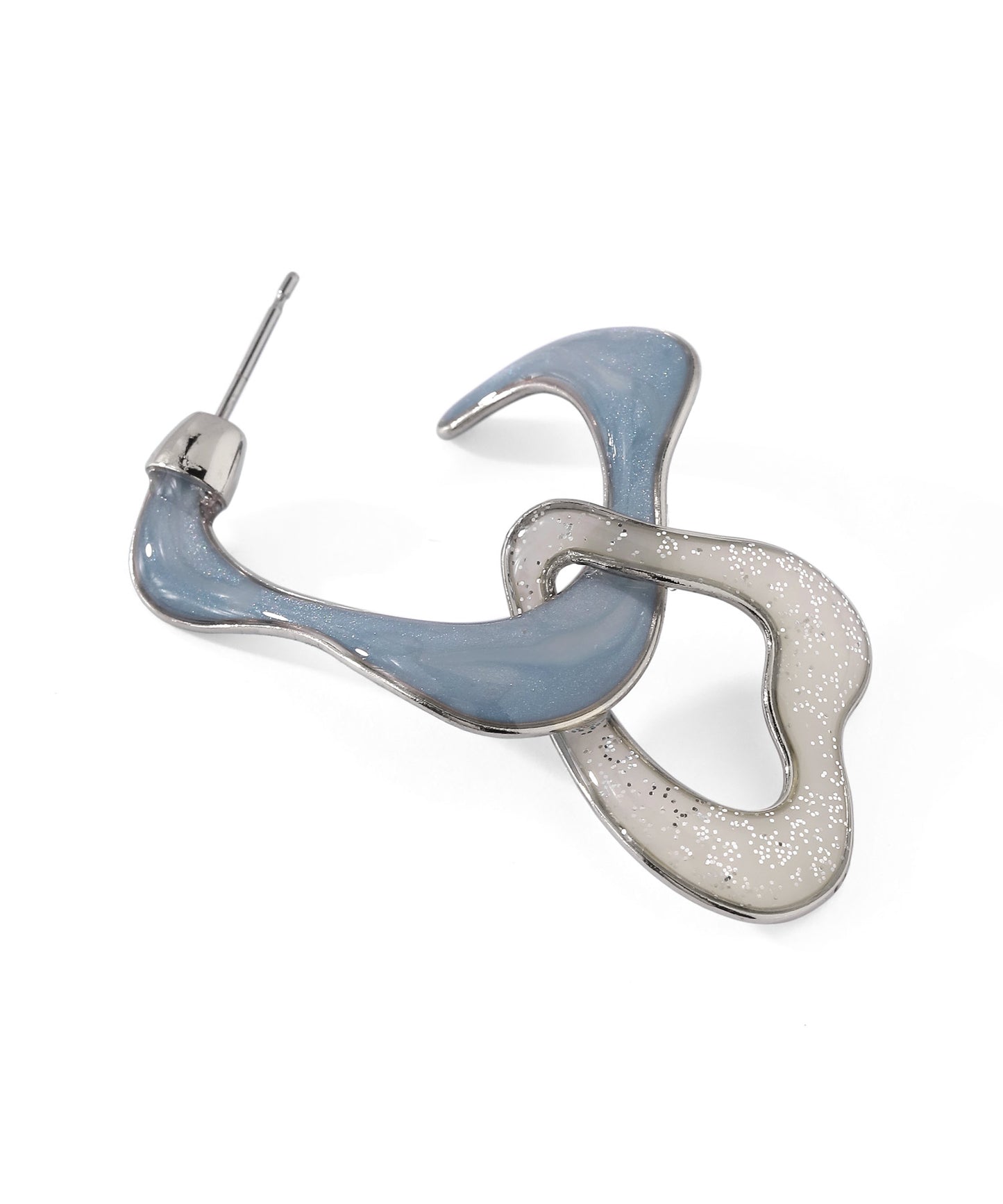 Bicolor Nuance Asymmetric Hoop Earrings