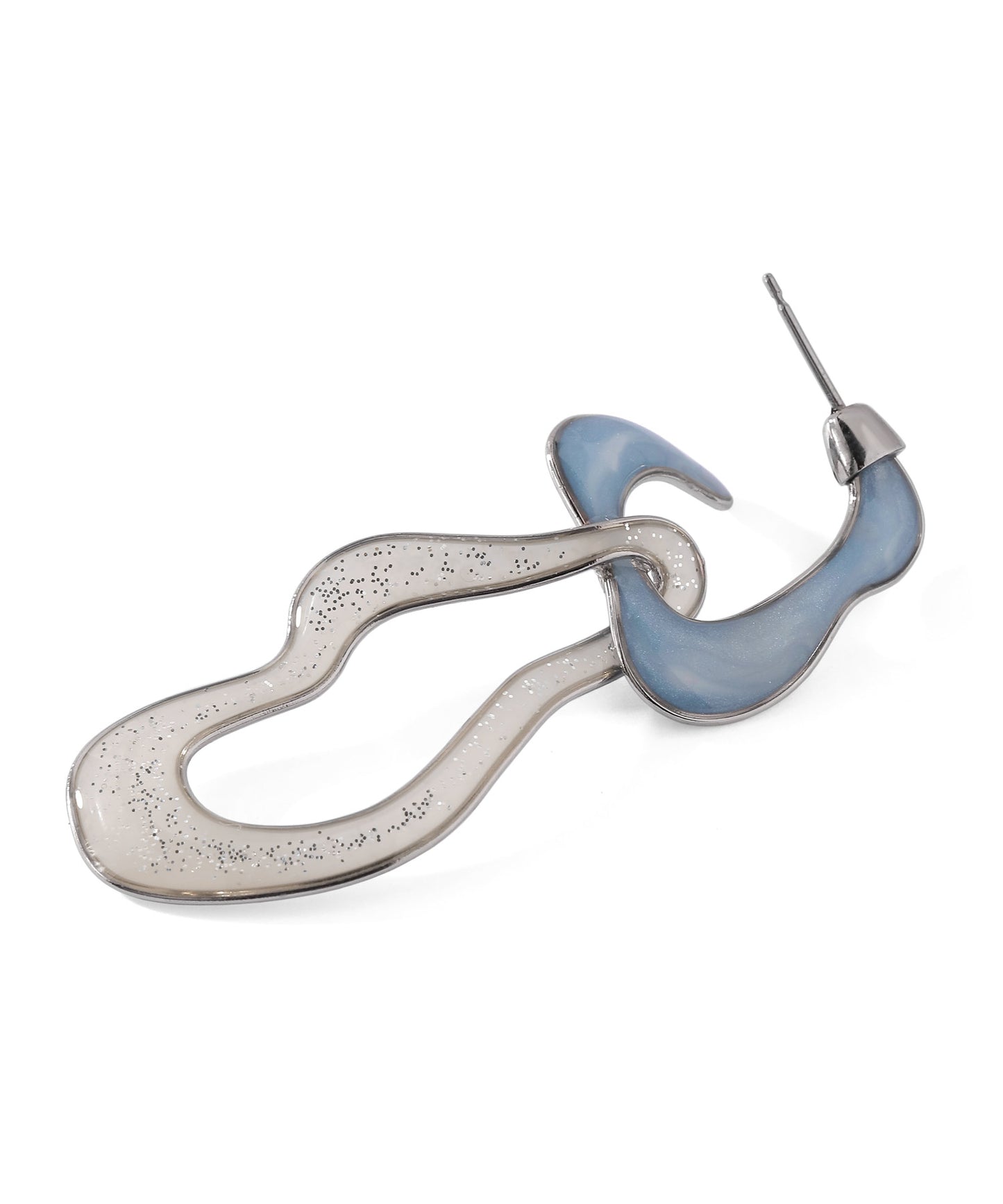 Bicolor Nuance Asymmetric Hoop Earrings