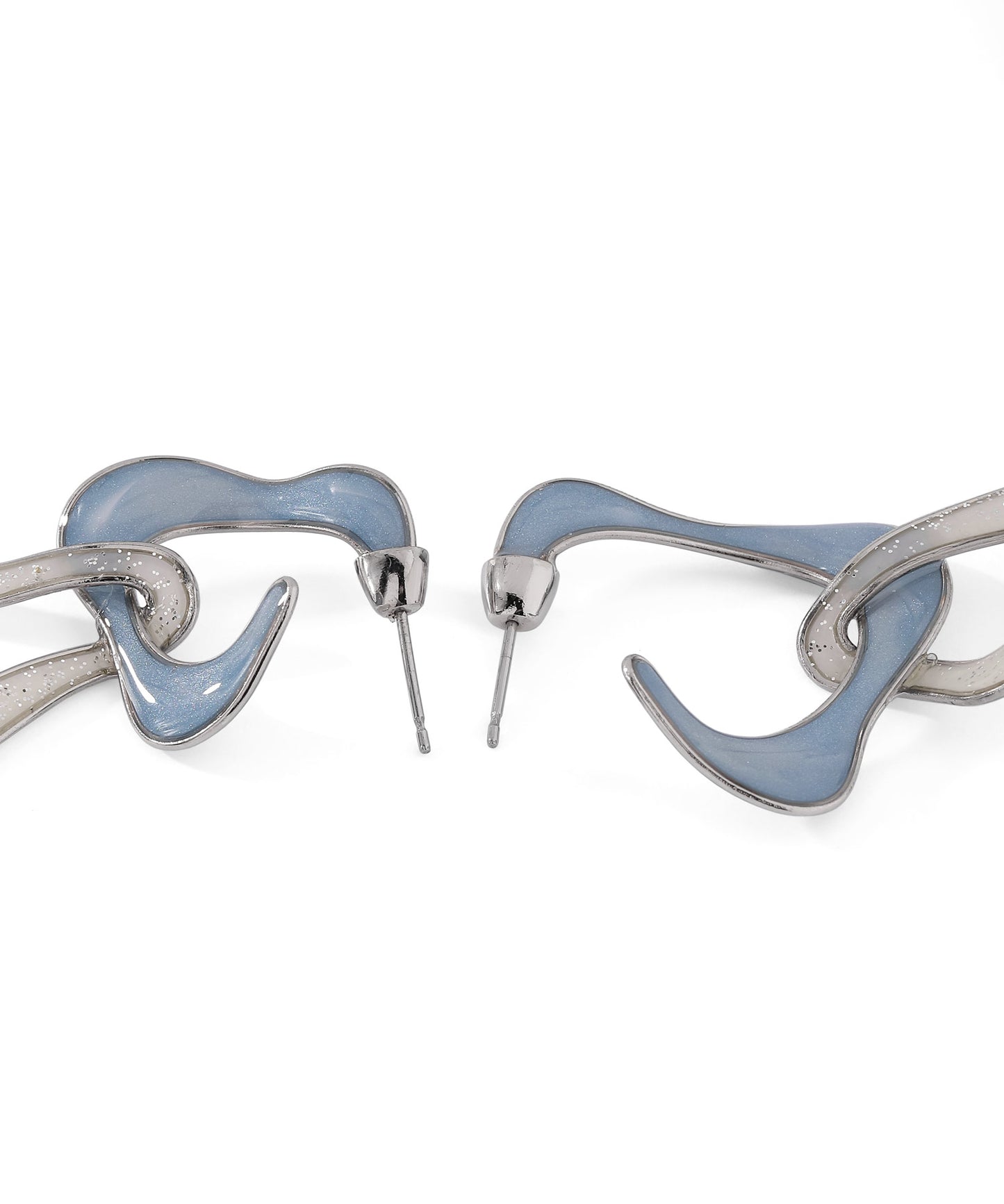 Bicolor Nuance Asymmetric Hoop Earrings