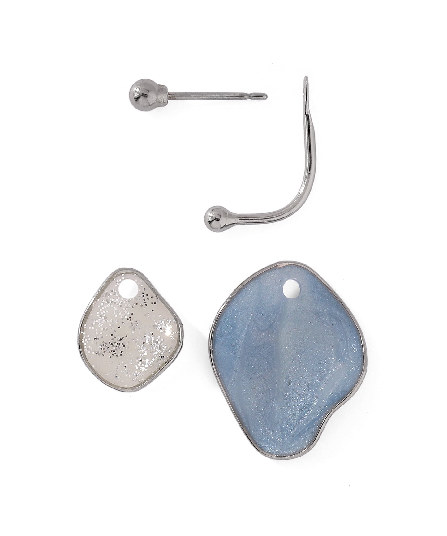 Bicolor Plate 2-Way Earrings