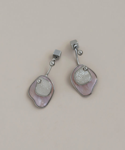 Bicolor Plate 2-Way Earrings