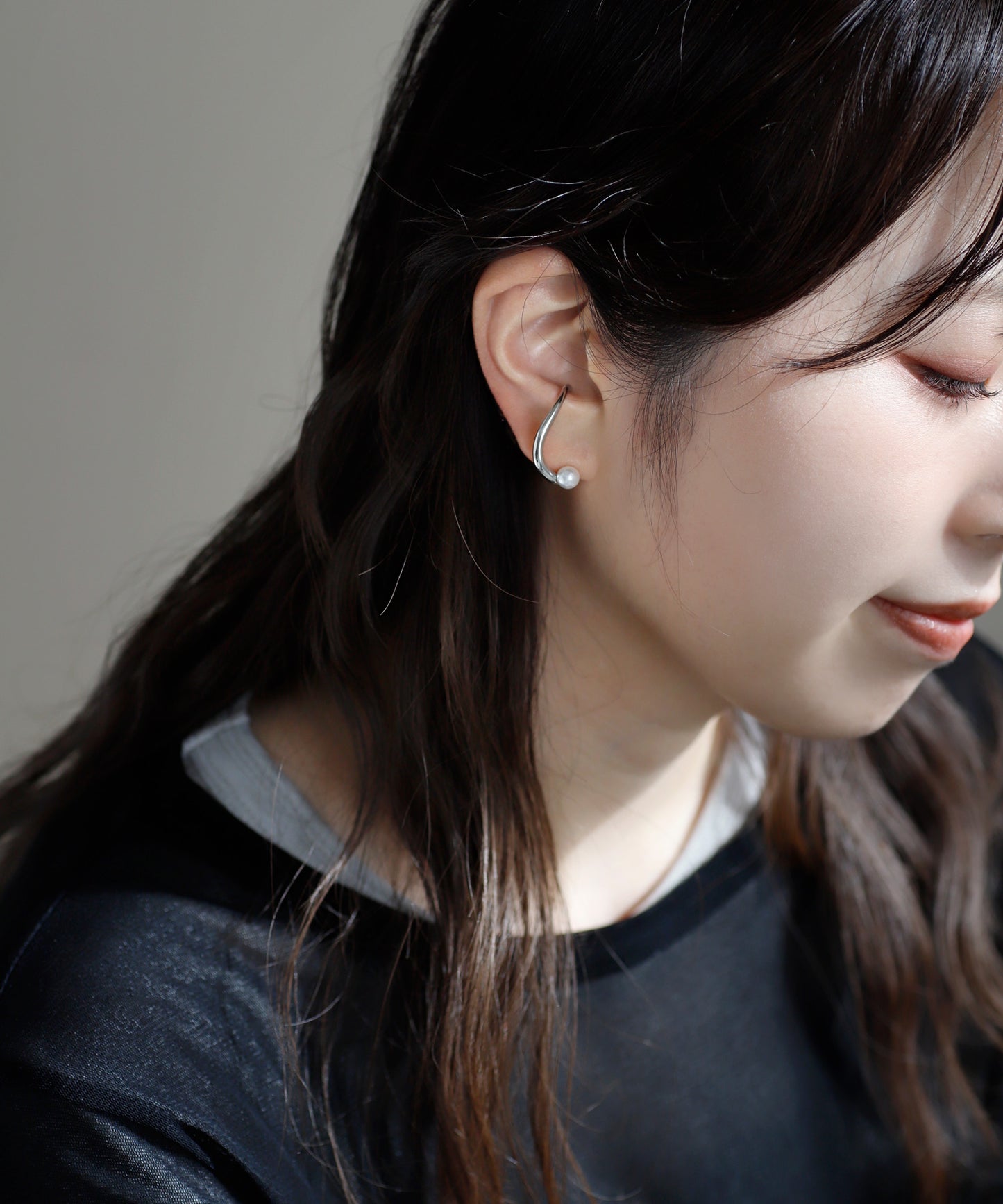 Pearl Ear Cuff[Stainless Steel]