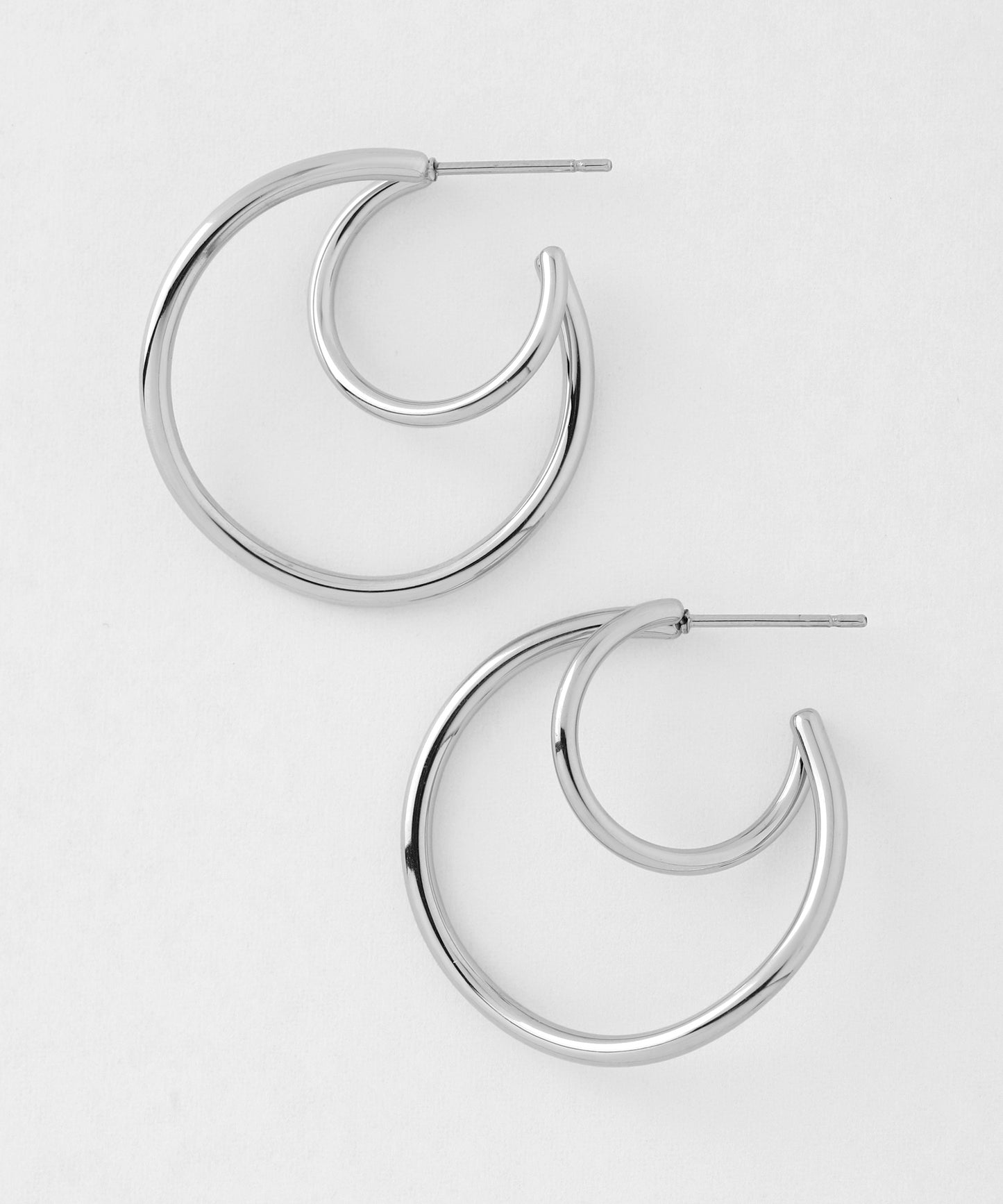 【Stainless Steel IP】Nuance Double Line Hoop Earrings