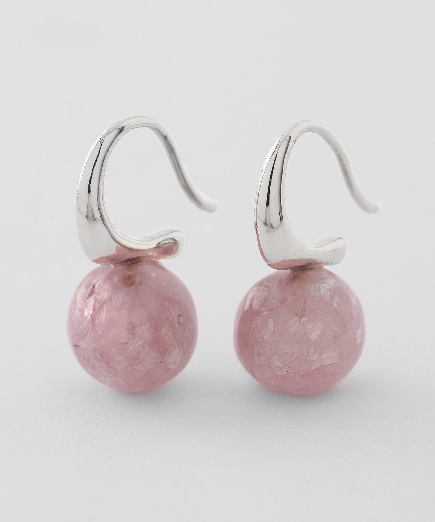 Color Stone Hook Earrings [Apricot]