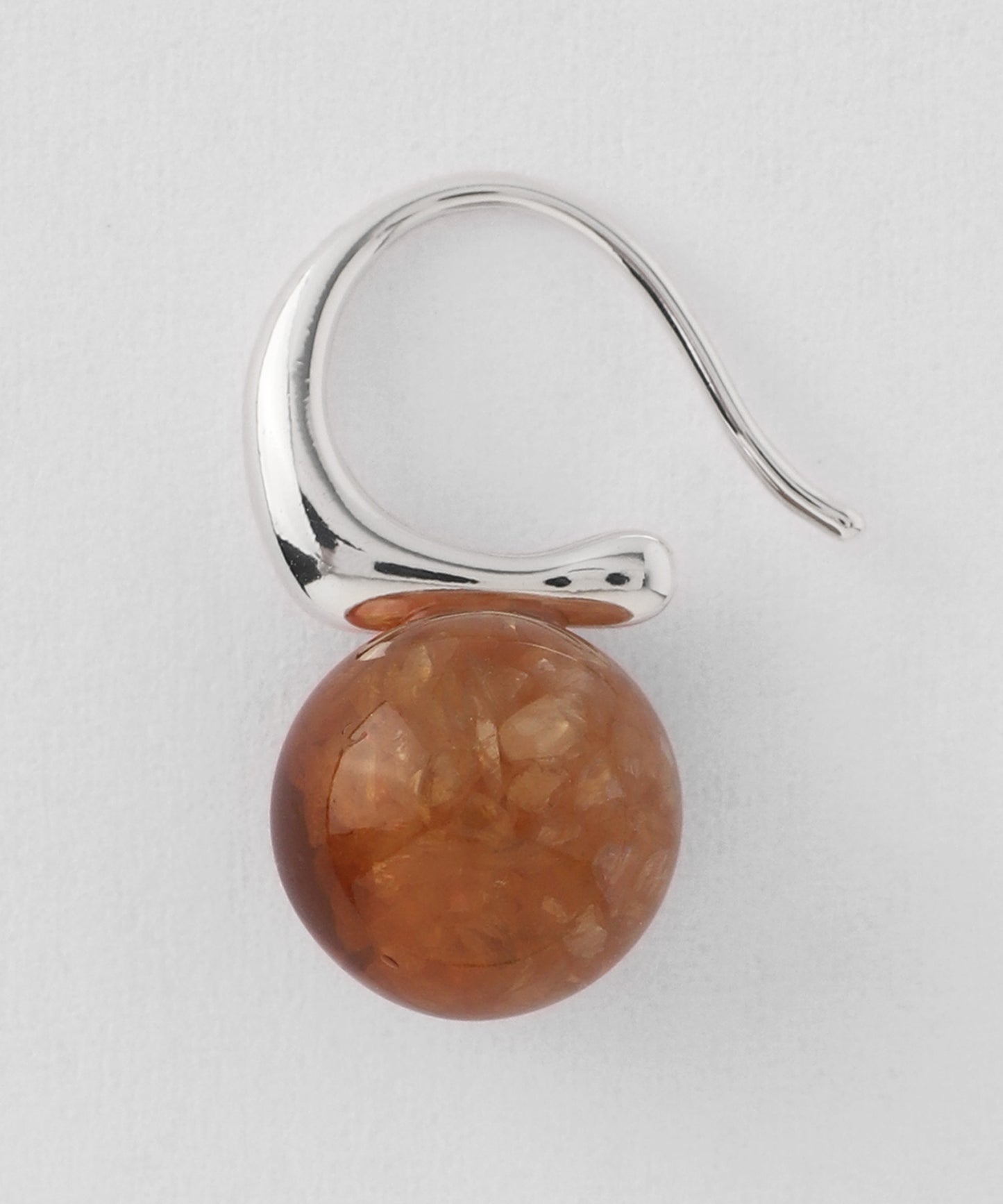 Color Stone Hook Earrings [Apricot]