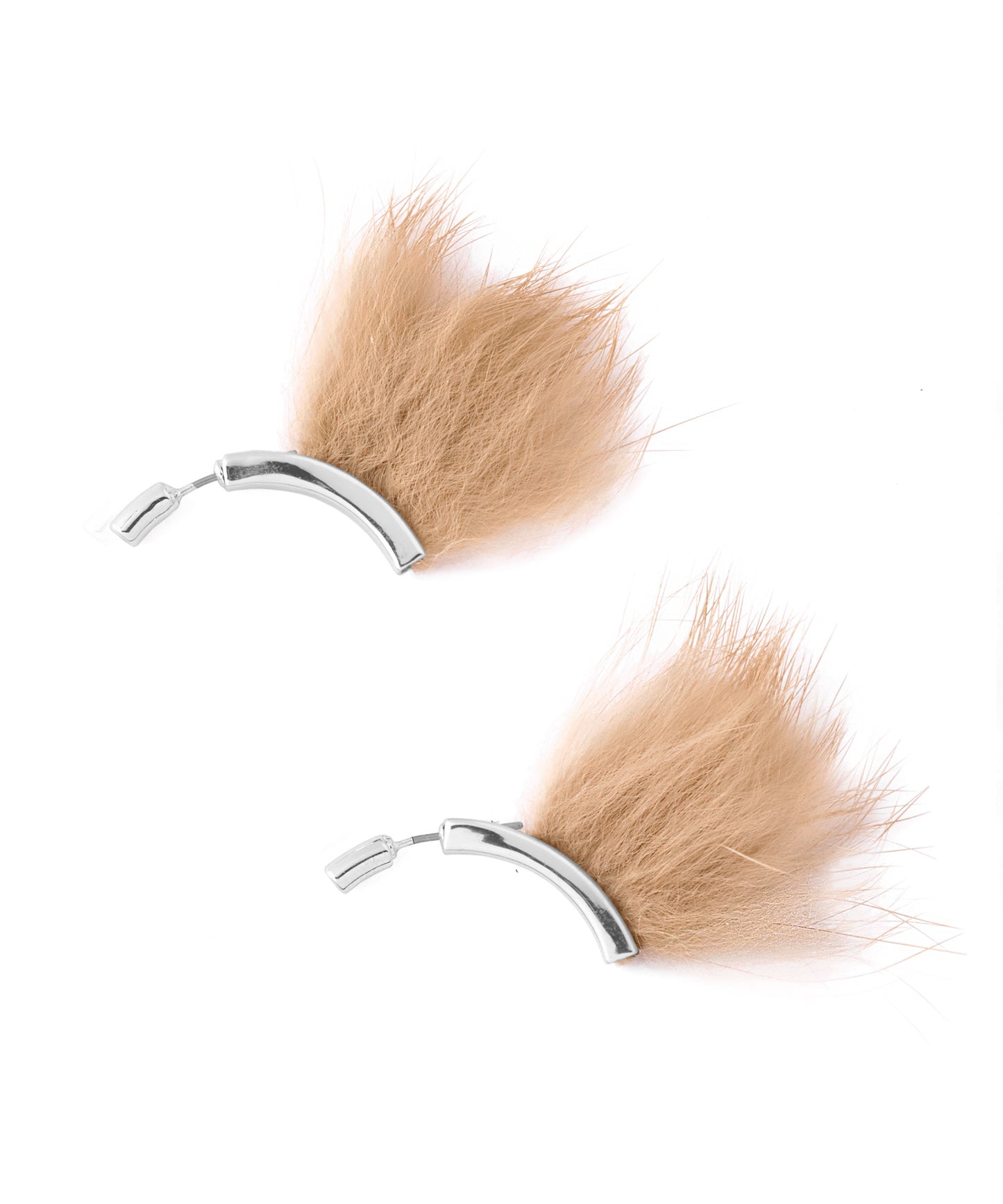 Eco Fur Arch Earrings