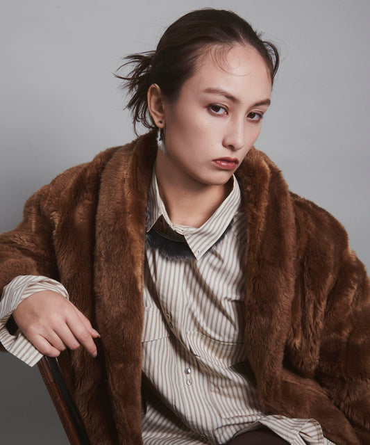 Eco Fur Arch Earrings