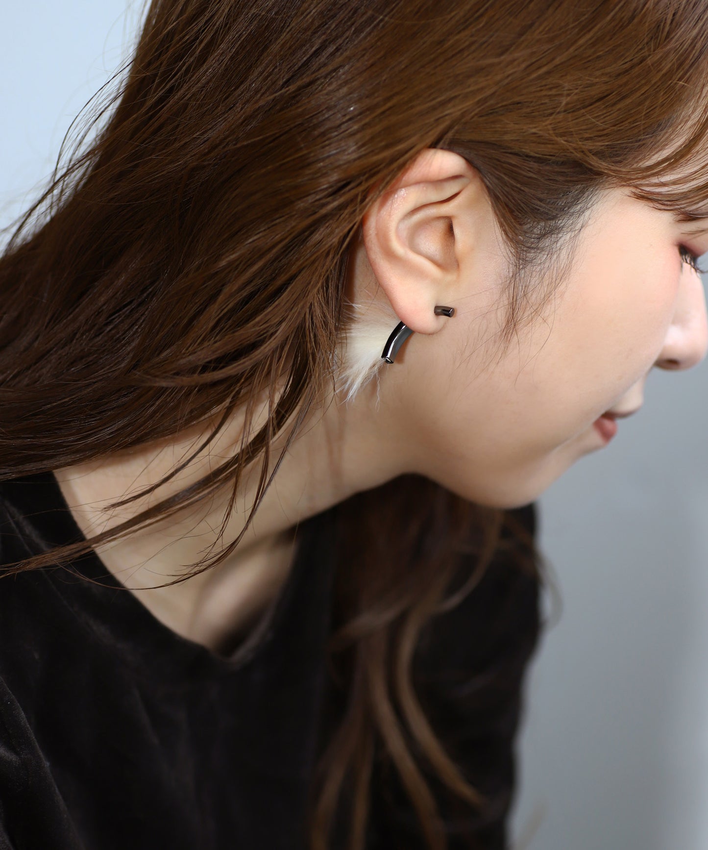 Eco Fur Arch Earrings