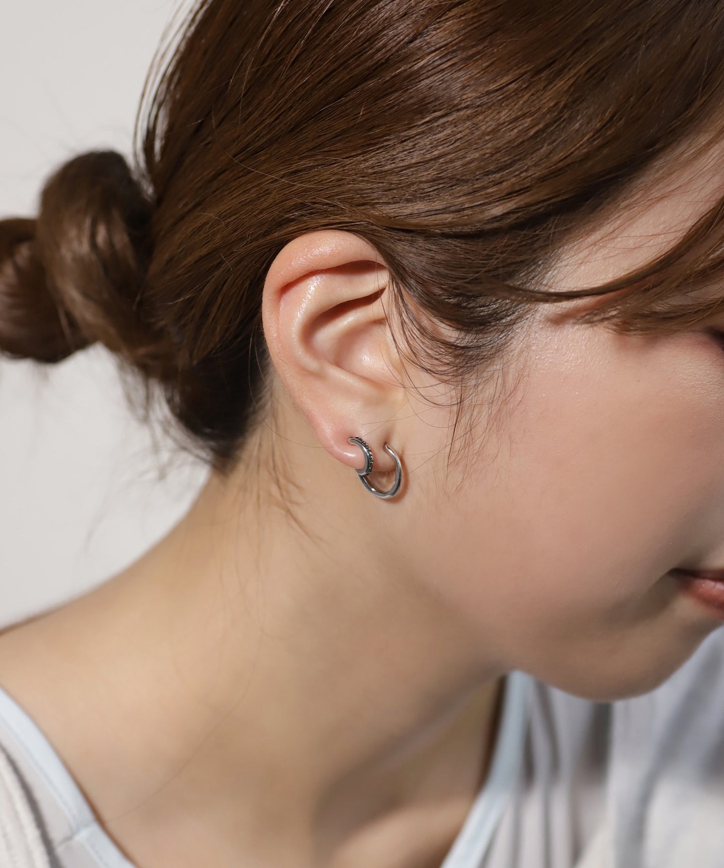 Double Line Bijou Earrings [Stainless Steel]