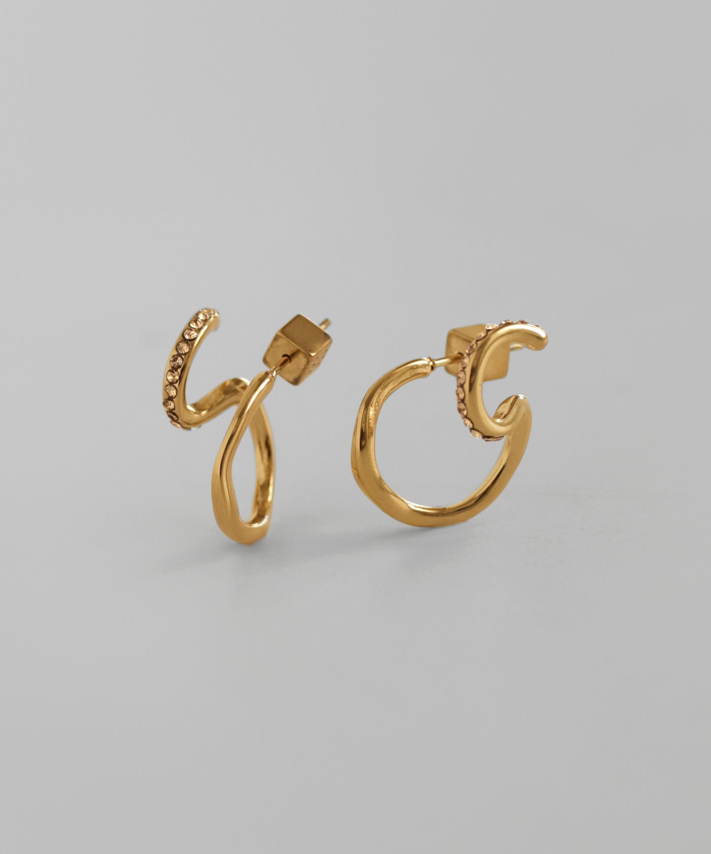 Double Line Bijou Earrings [Stainless Steel]