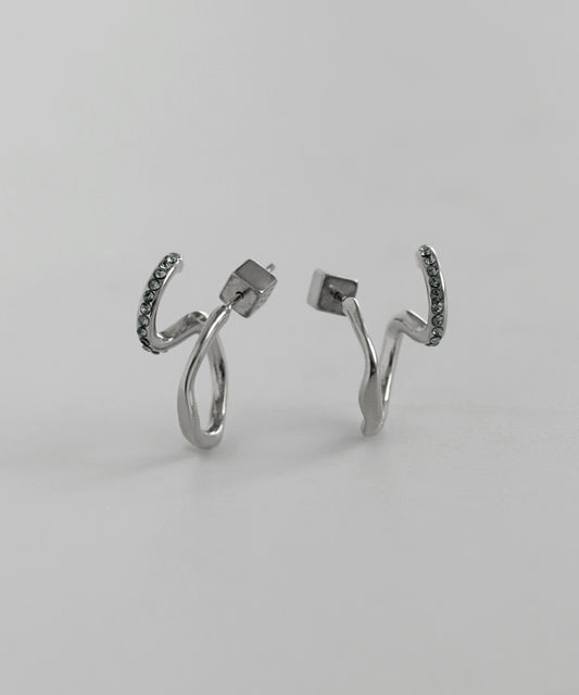 Double Line Bijou Earrings [Stainless Steel]
