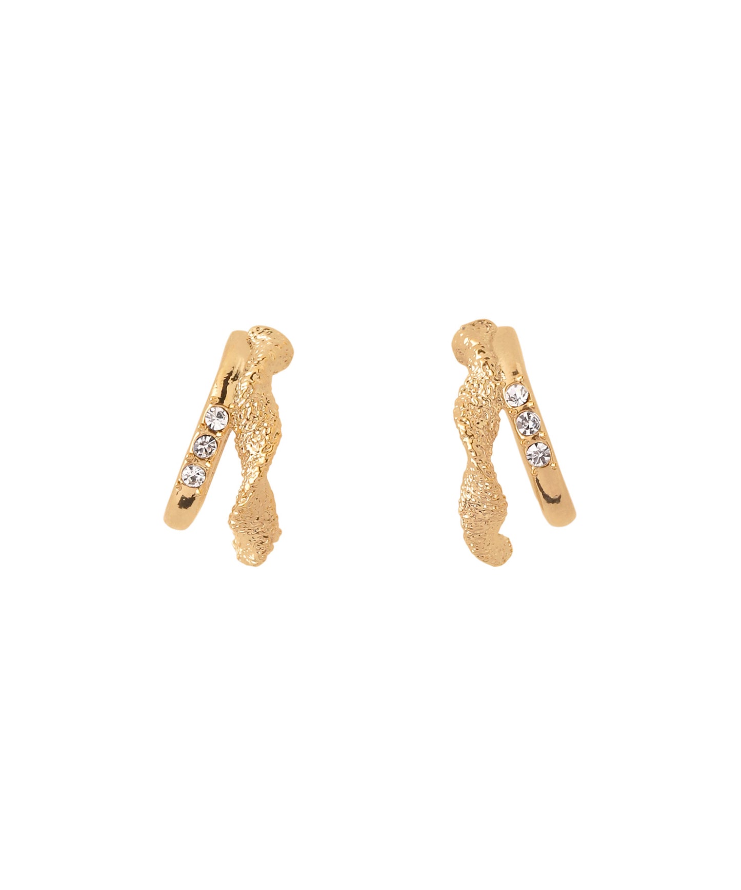 Bijou & Double Line Curved Earrings