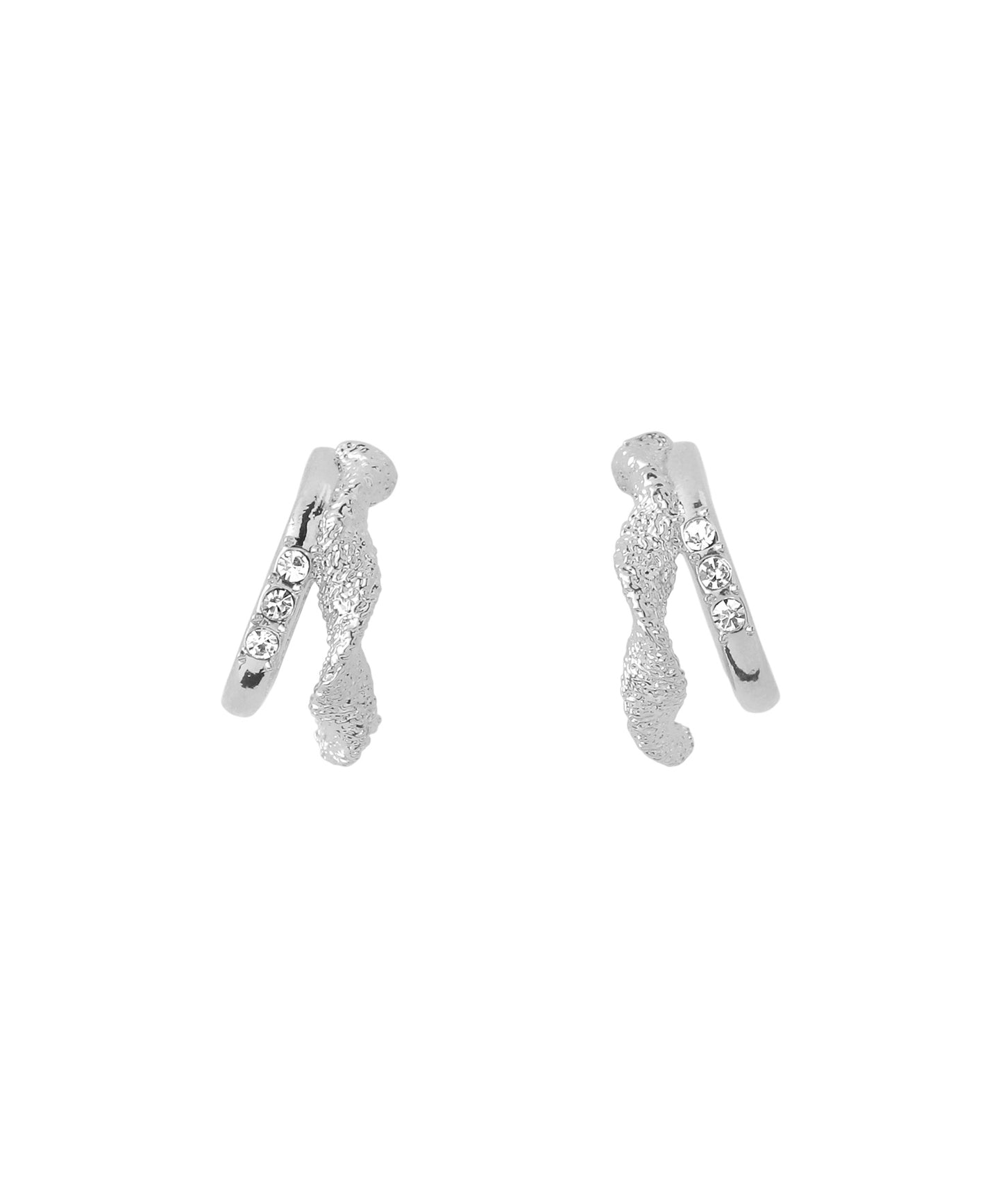 Bijou & Double Line Curved Earrings