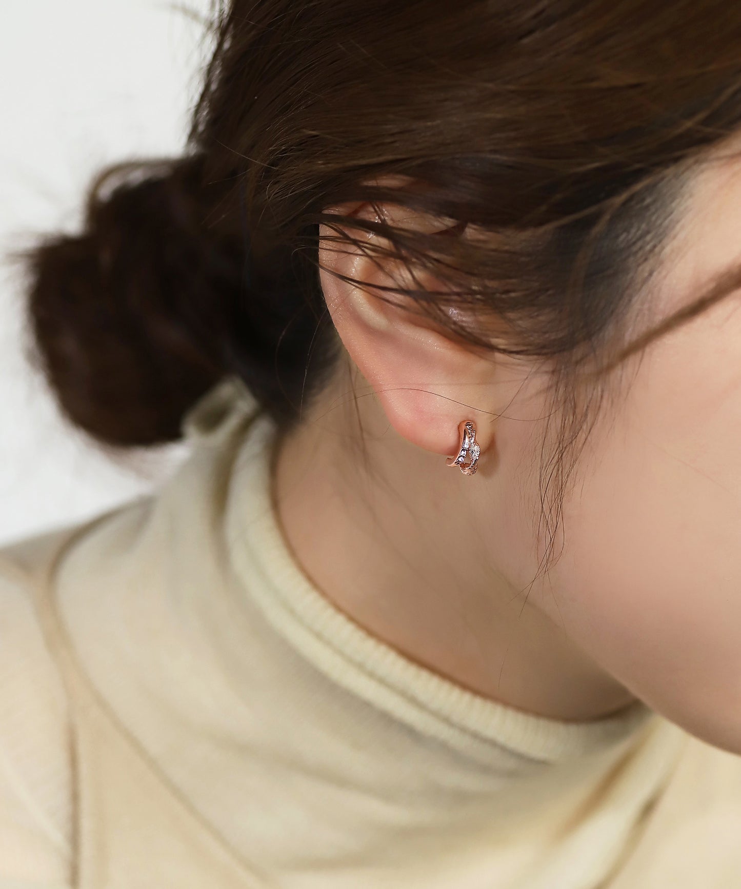 Bijou & Double Line Curved Earrings