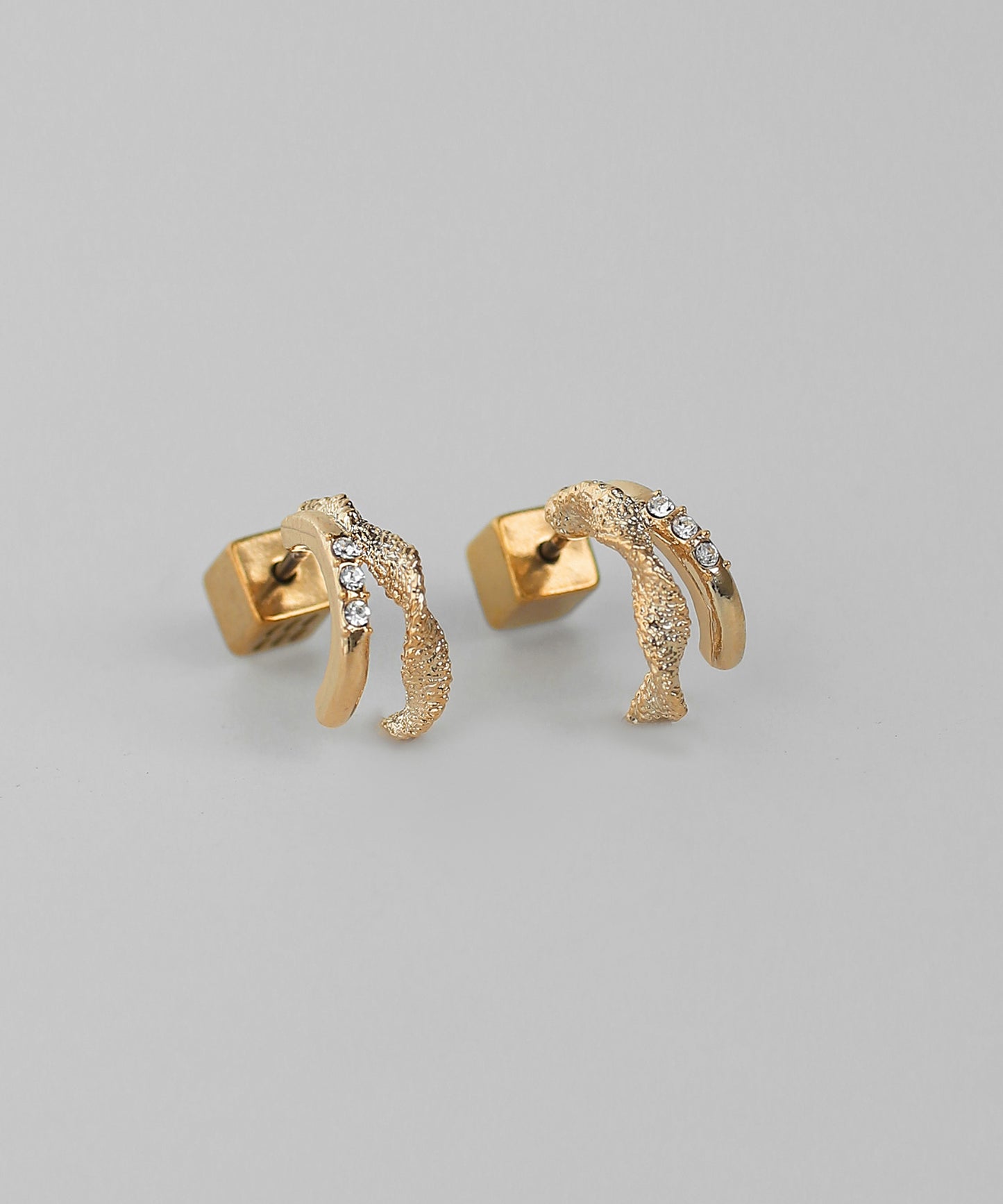 Bijou & Double Line Curved Earrings