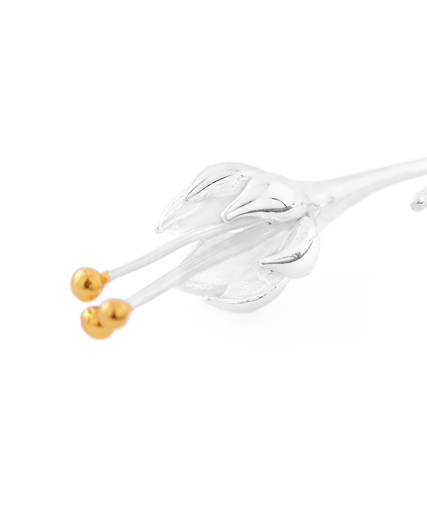 Two-Tone Flower Hook Earrings [925 Silver]