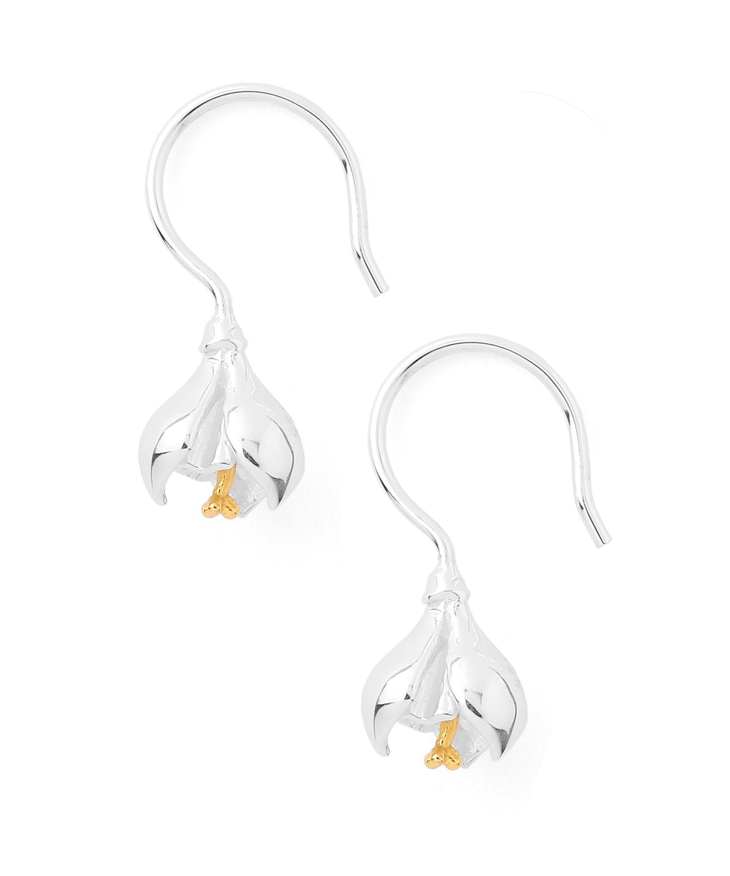 Two-Tone Flower Hook Earring [925 Silver]
