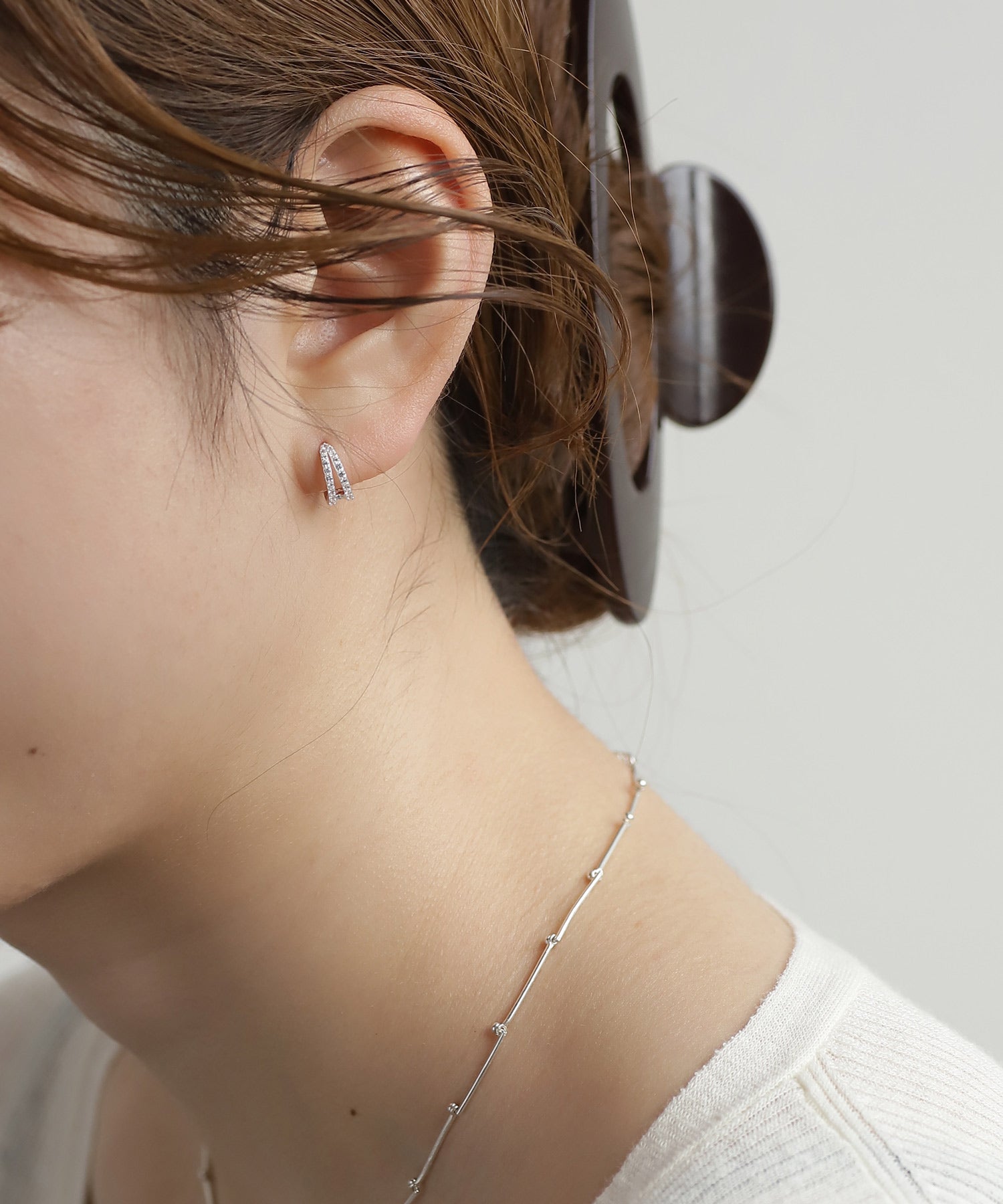 Bijou Hoop Earrings [925silver] (DG450120P) | mimi33 ONLINE STORE